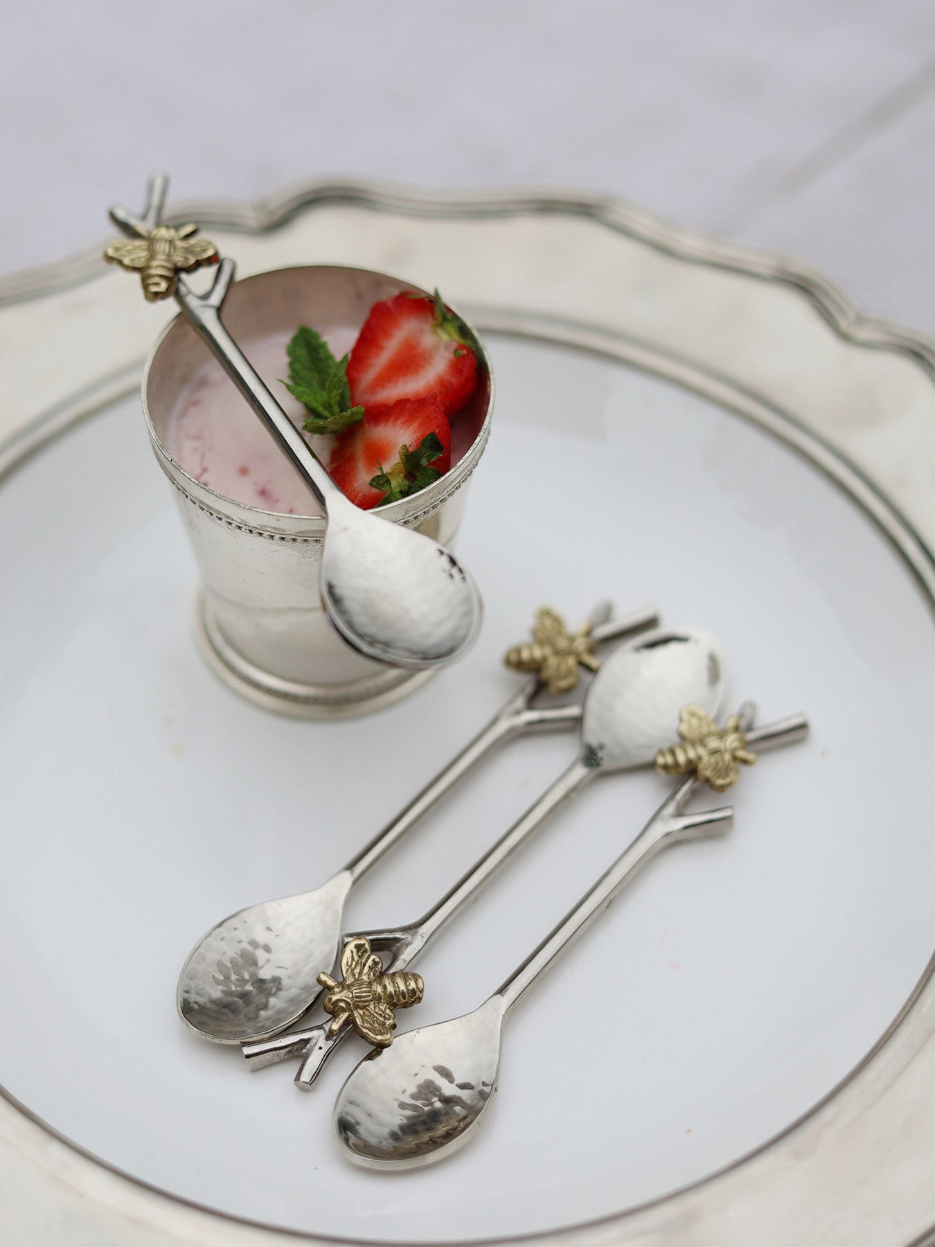 Set of Four Woodland Bee Coffee Spoons