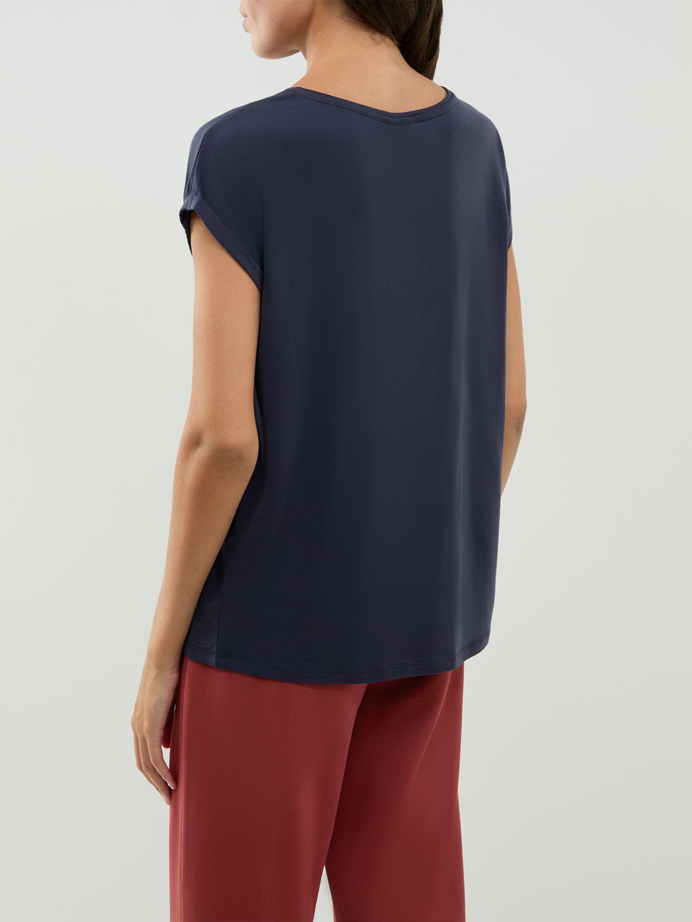 Ava TENCEL Lyocell-Blend T-Shirt Navy