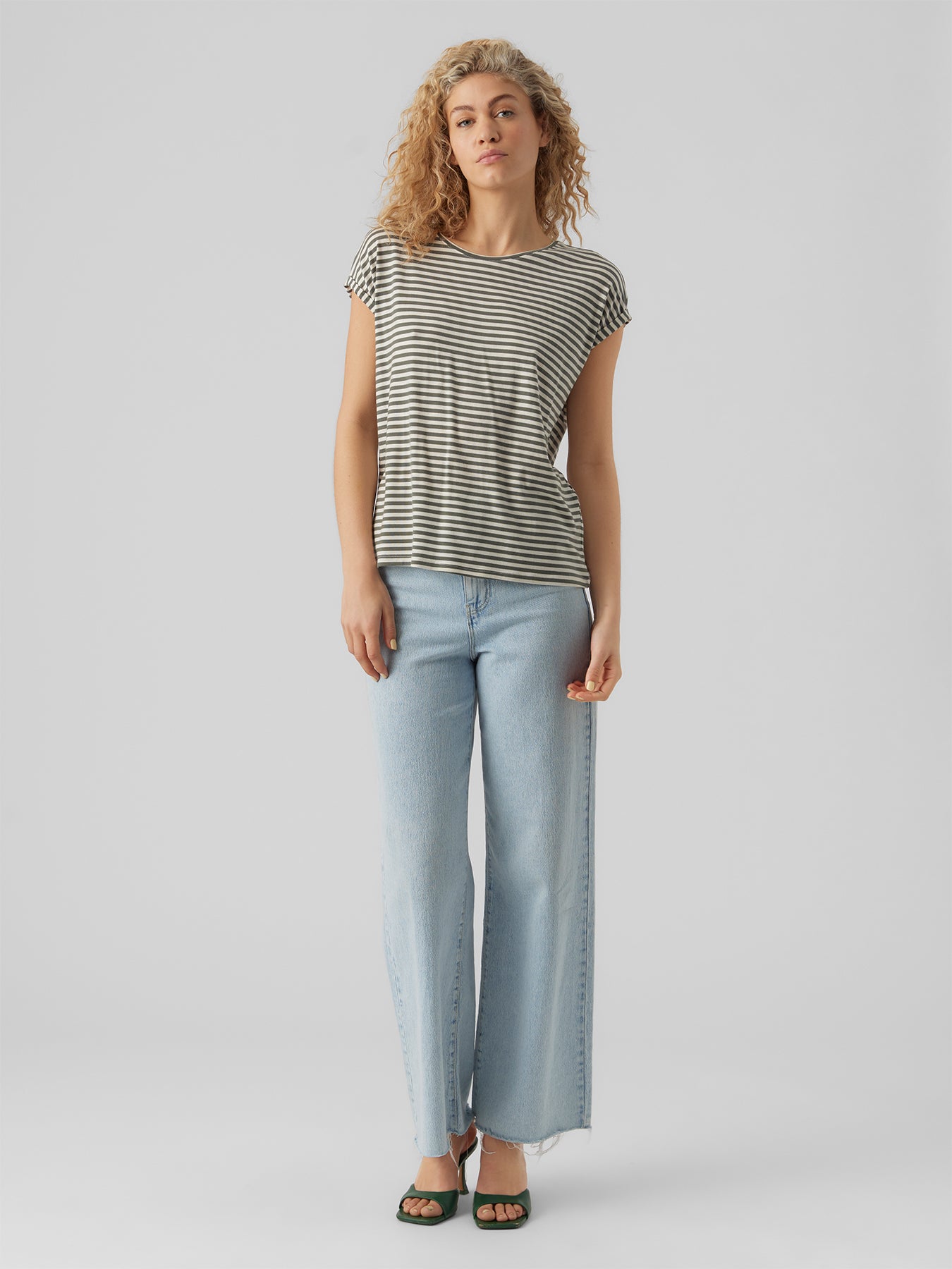 Ava Stripe Top Laurel Wreath Pristine