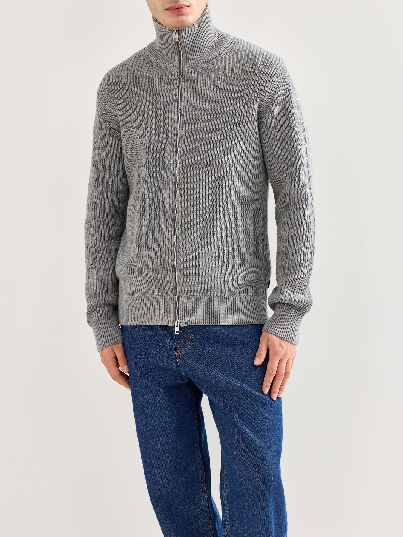 Standfort Knit Button Cardigan Grey