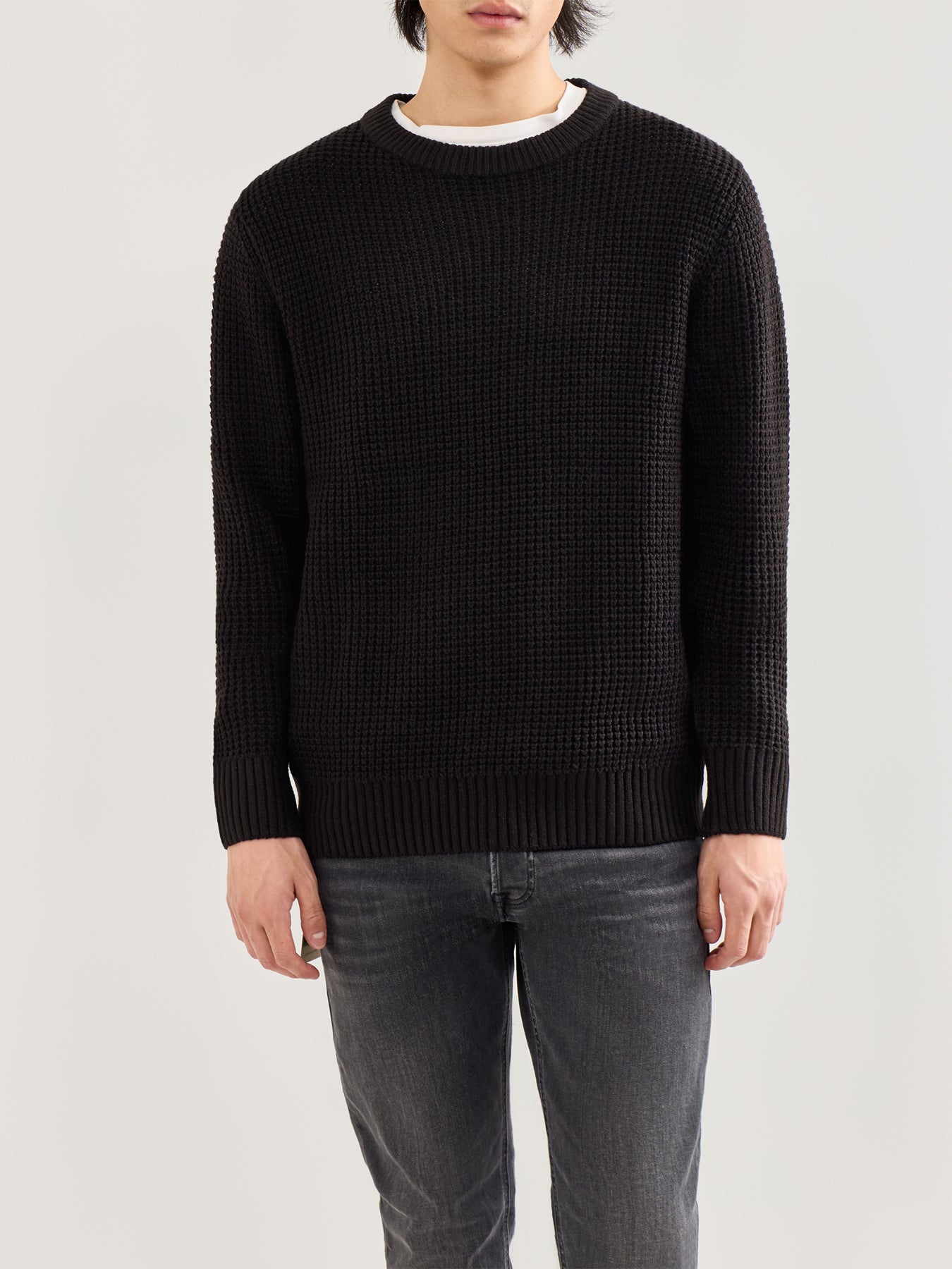 Knit Crew Neck Jumper Black