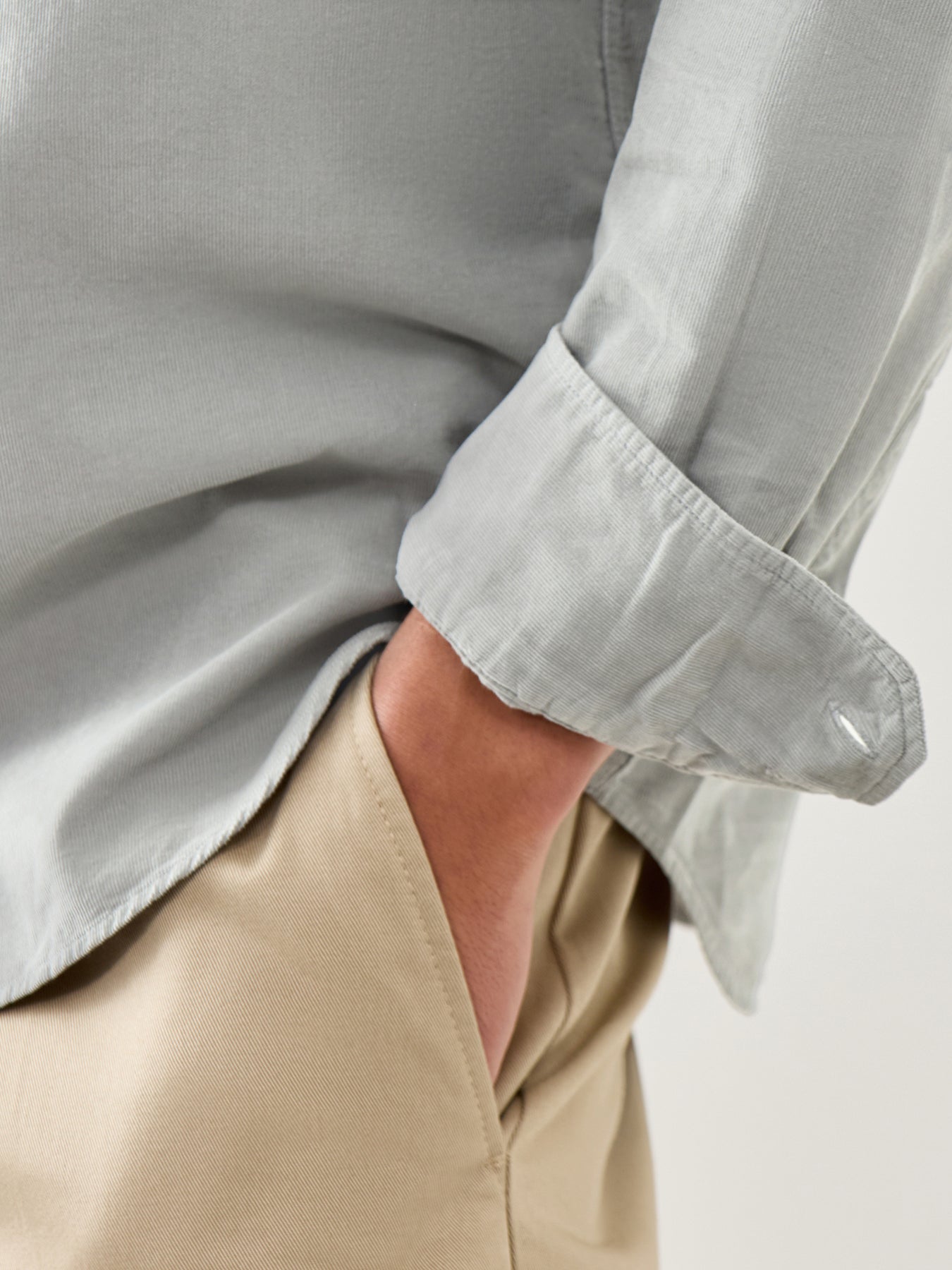 Paul Pat Baby Cord Woven Shirt Charcoal