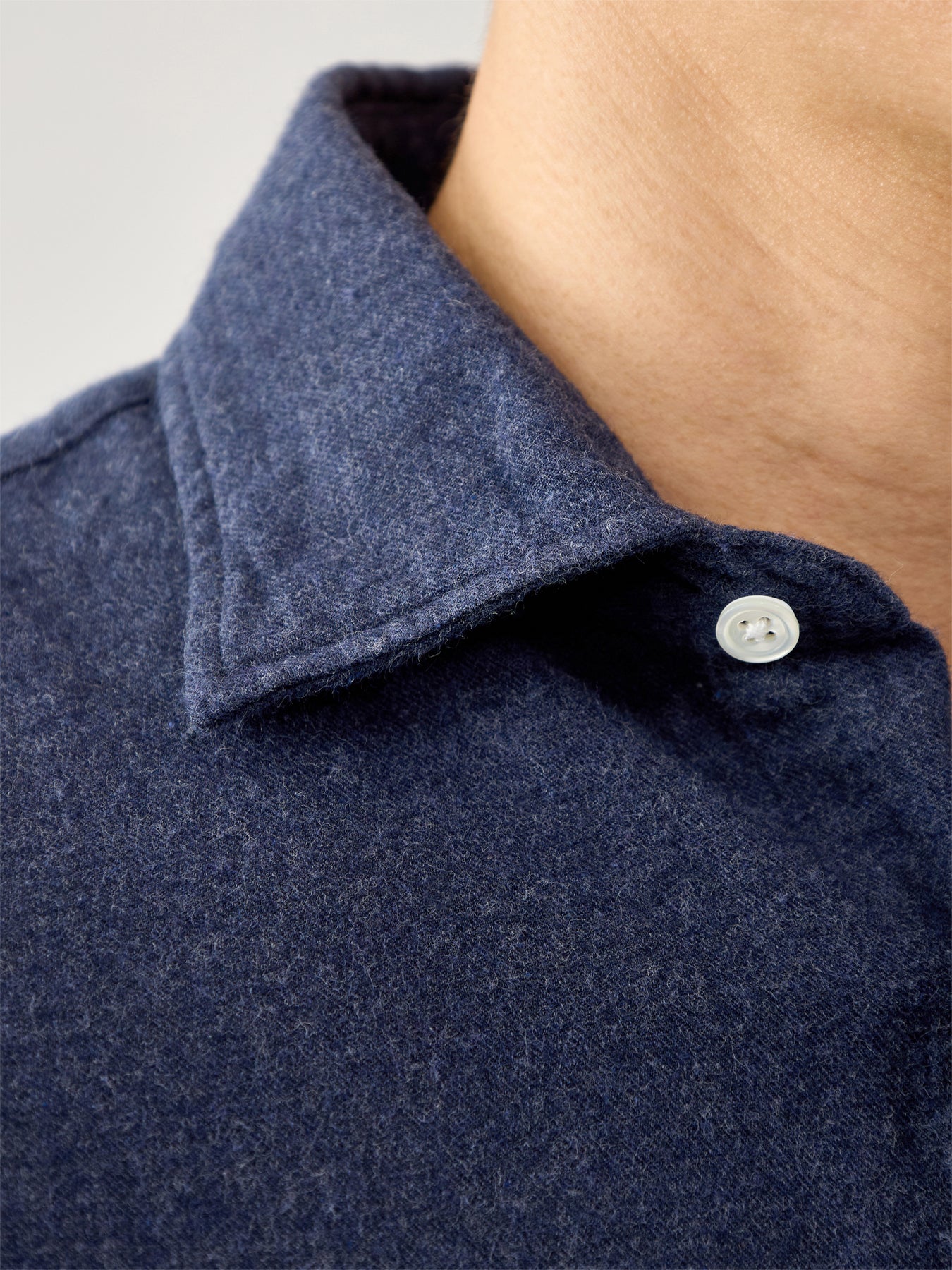 Paul Melange Flannel Shirt Navy