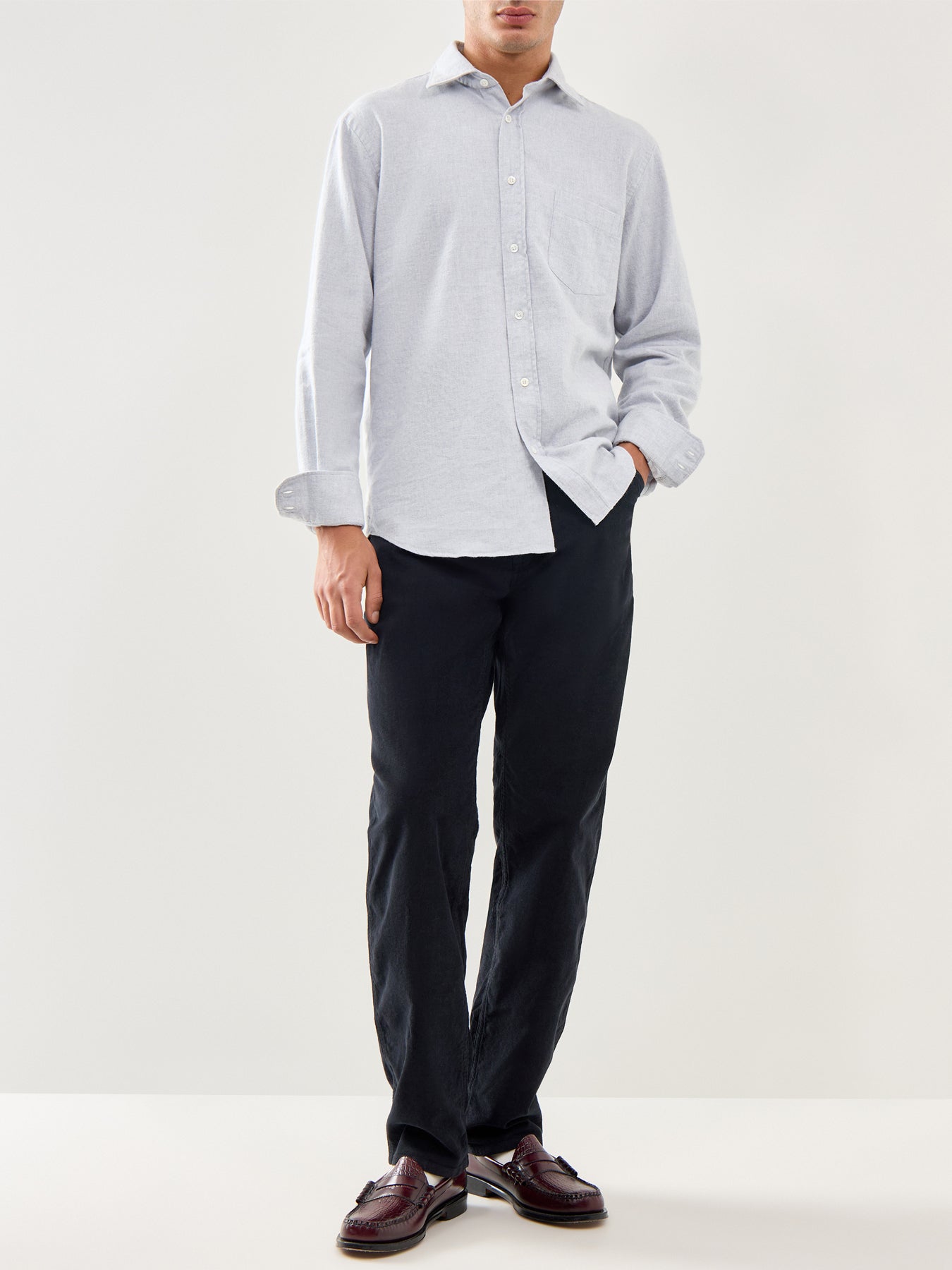 Paul Melange Flannel Woven Shirt Sky Blue