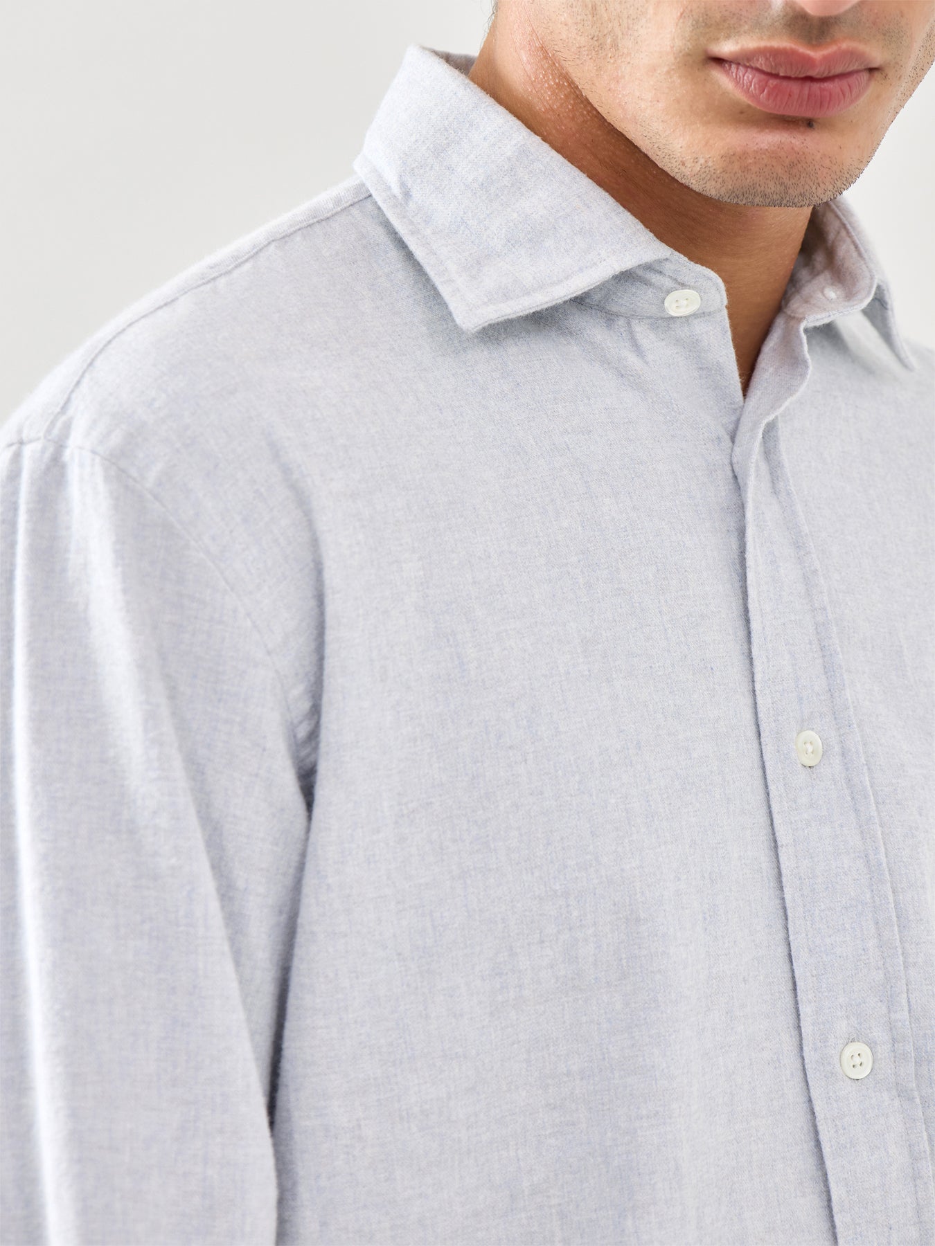 Paul Melange Flannel Woven Shirt Sky Blue