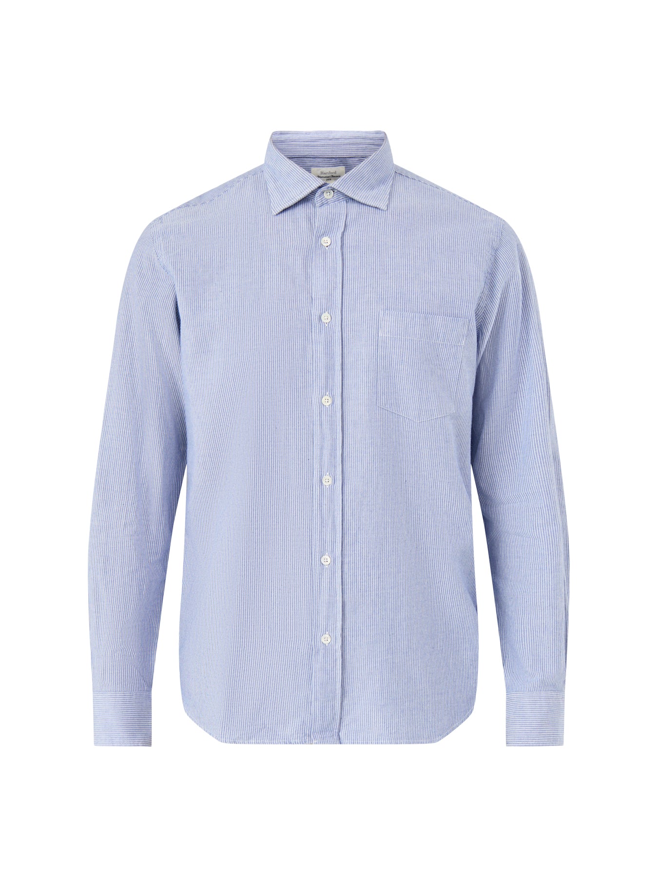 Light Twill Indigo Stripe Shirt Blue
