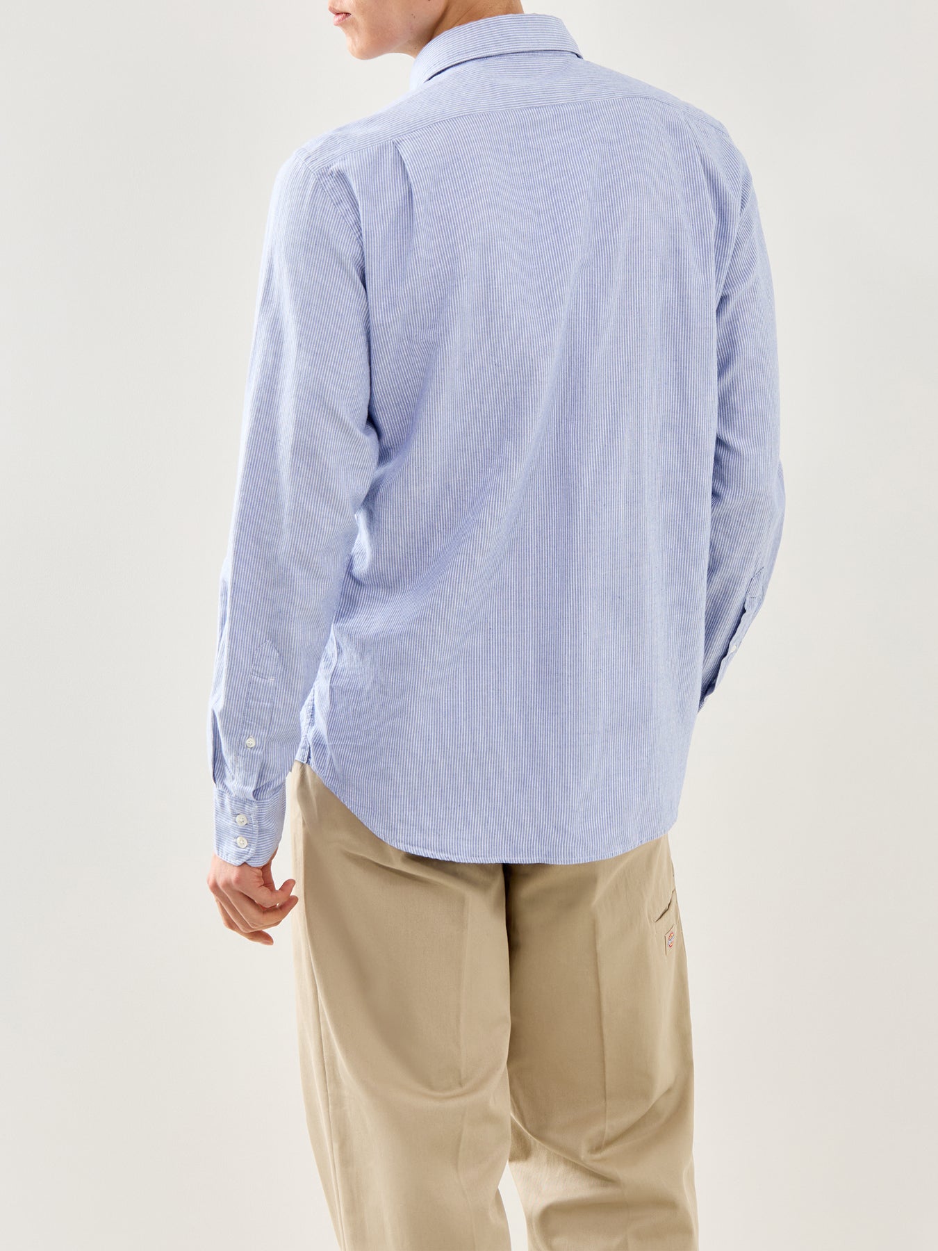 Light Twill Indigo Stripe Shirt Blue