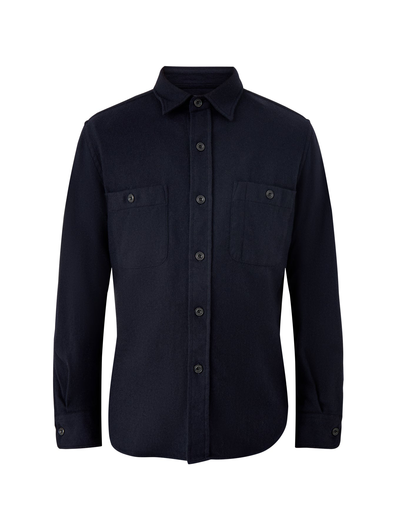 Percey Washable Wool Woven Shirt Navy