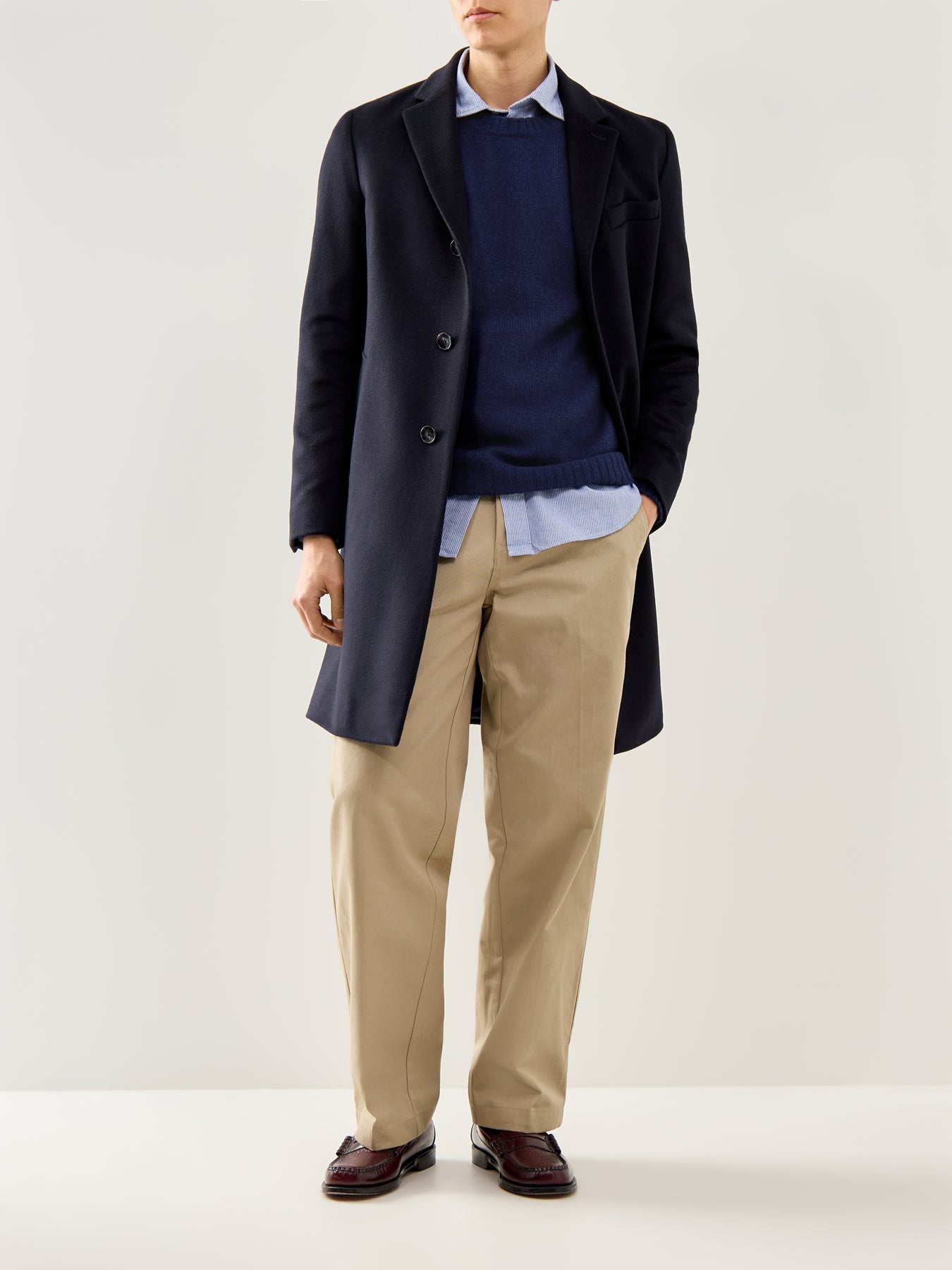 Brushed Shetland Crew Knit Navy