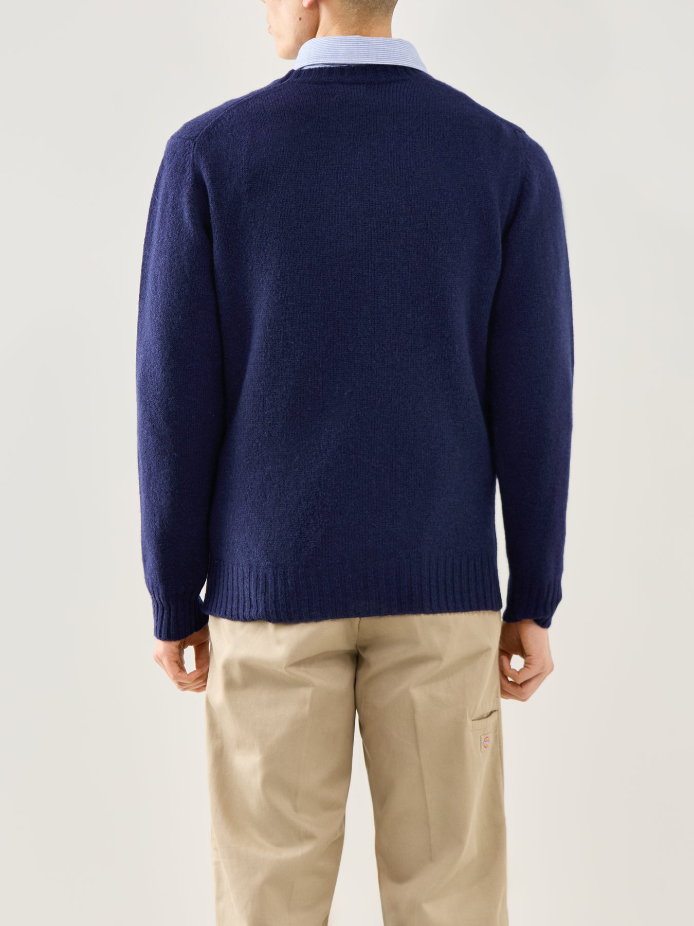 Brushed Shetland Crew Knit Navy