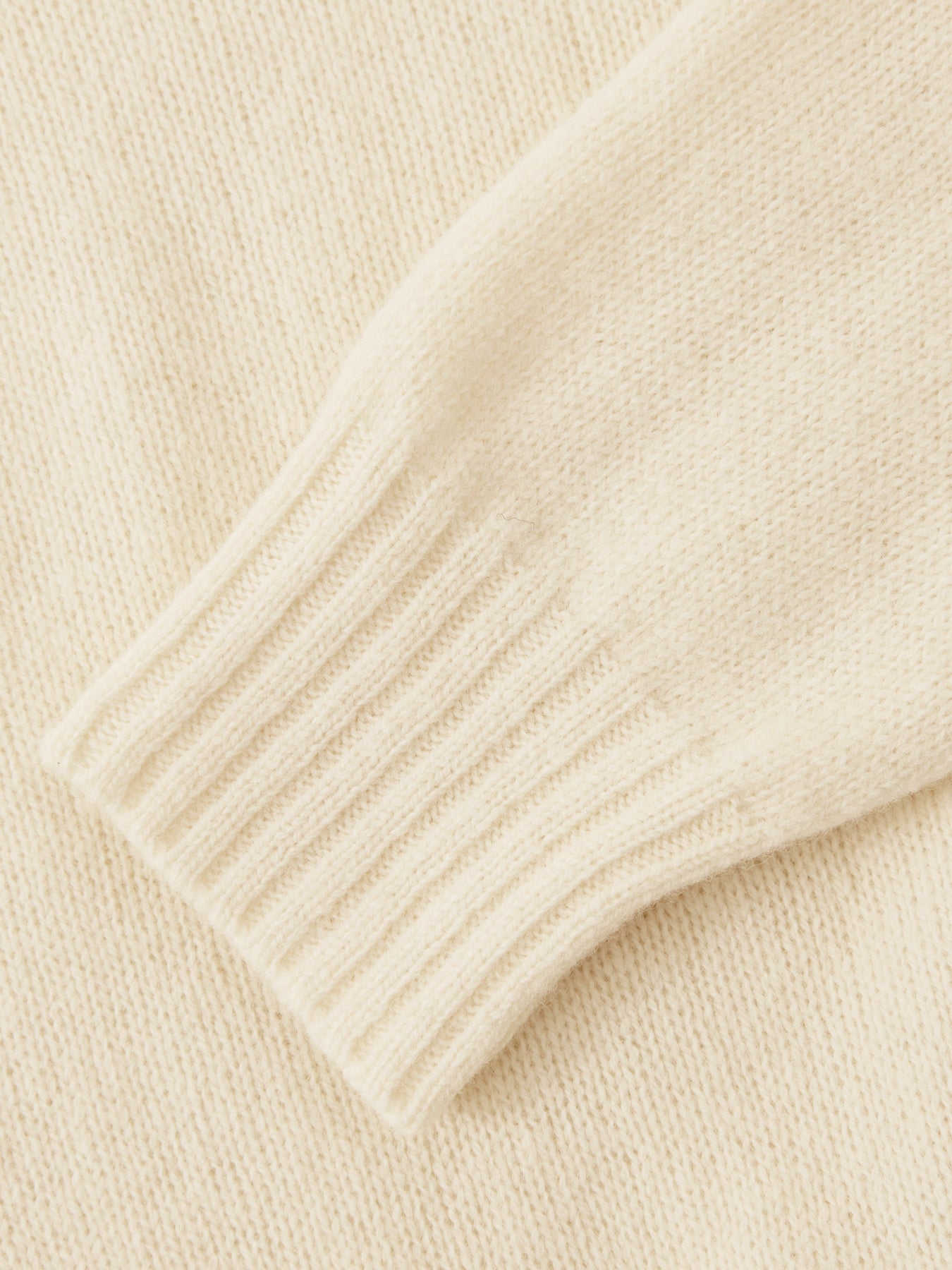 Brushed Shetland Crew Knit Ecru