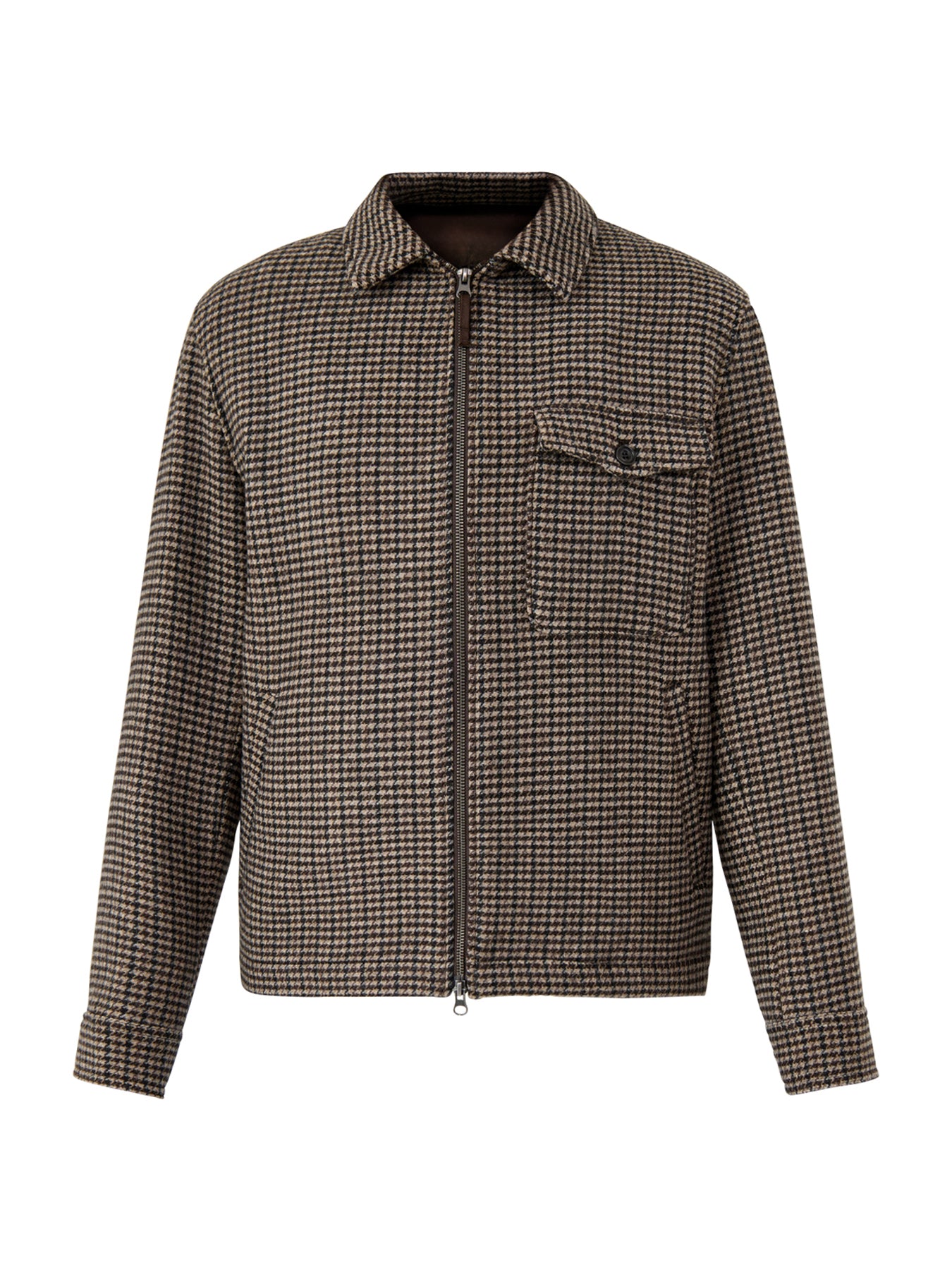 Dandy Herringbone Check Jacket Brown