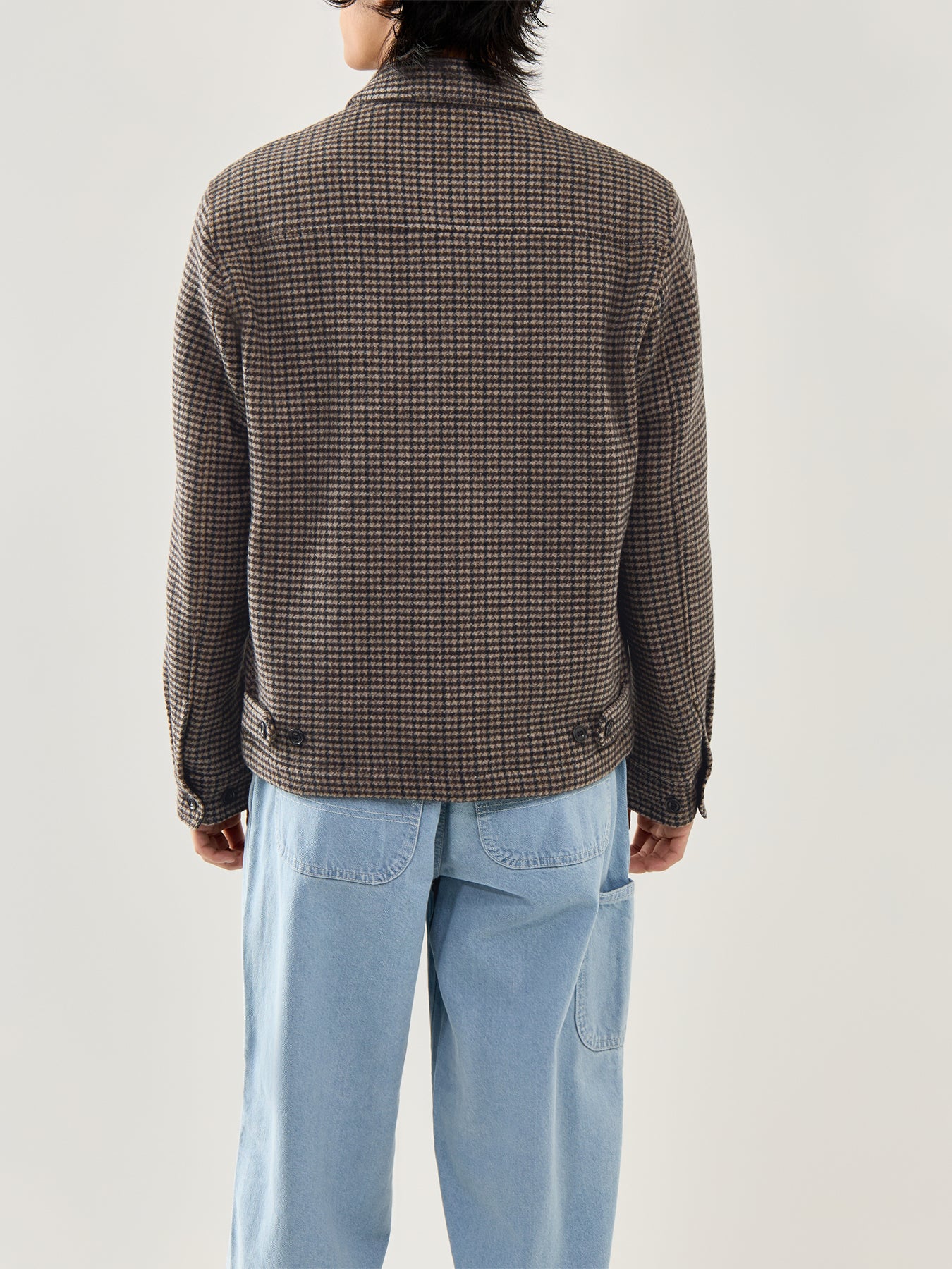 Dandy Herringbone Check Jacket Brown