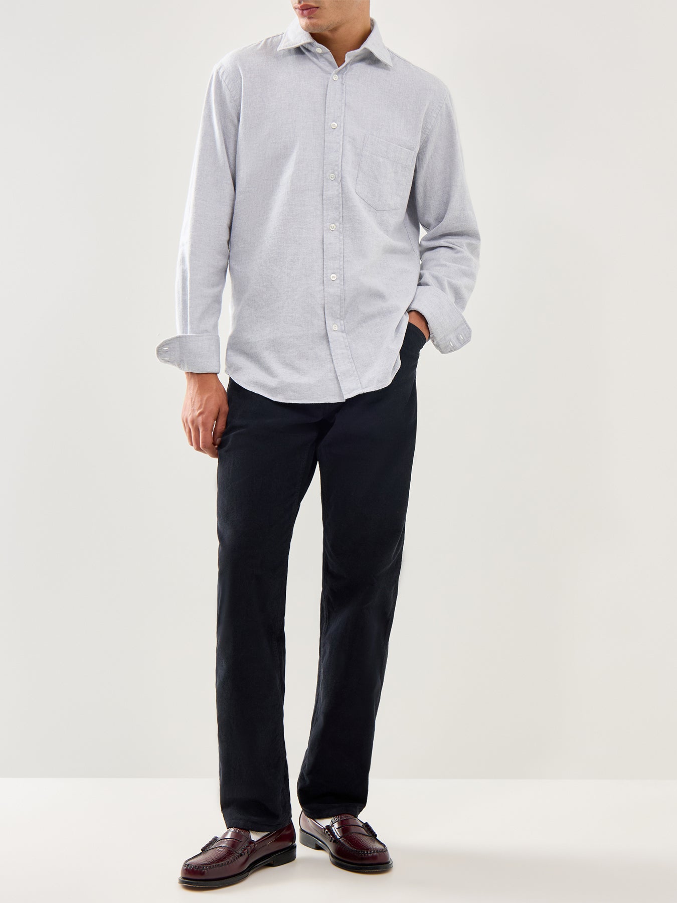 Terrence 14 Wales Garment Dyed Trouser Charcoal