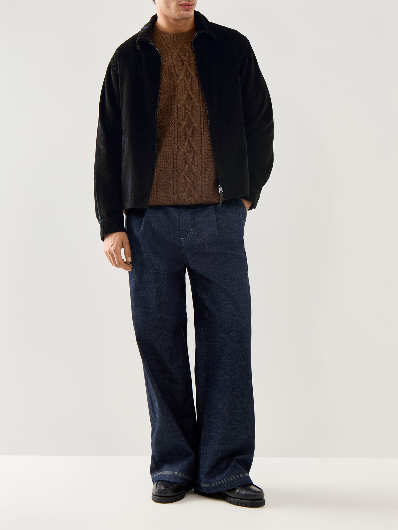 Dave 11 Wales Cord Men Woven Jacket Black