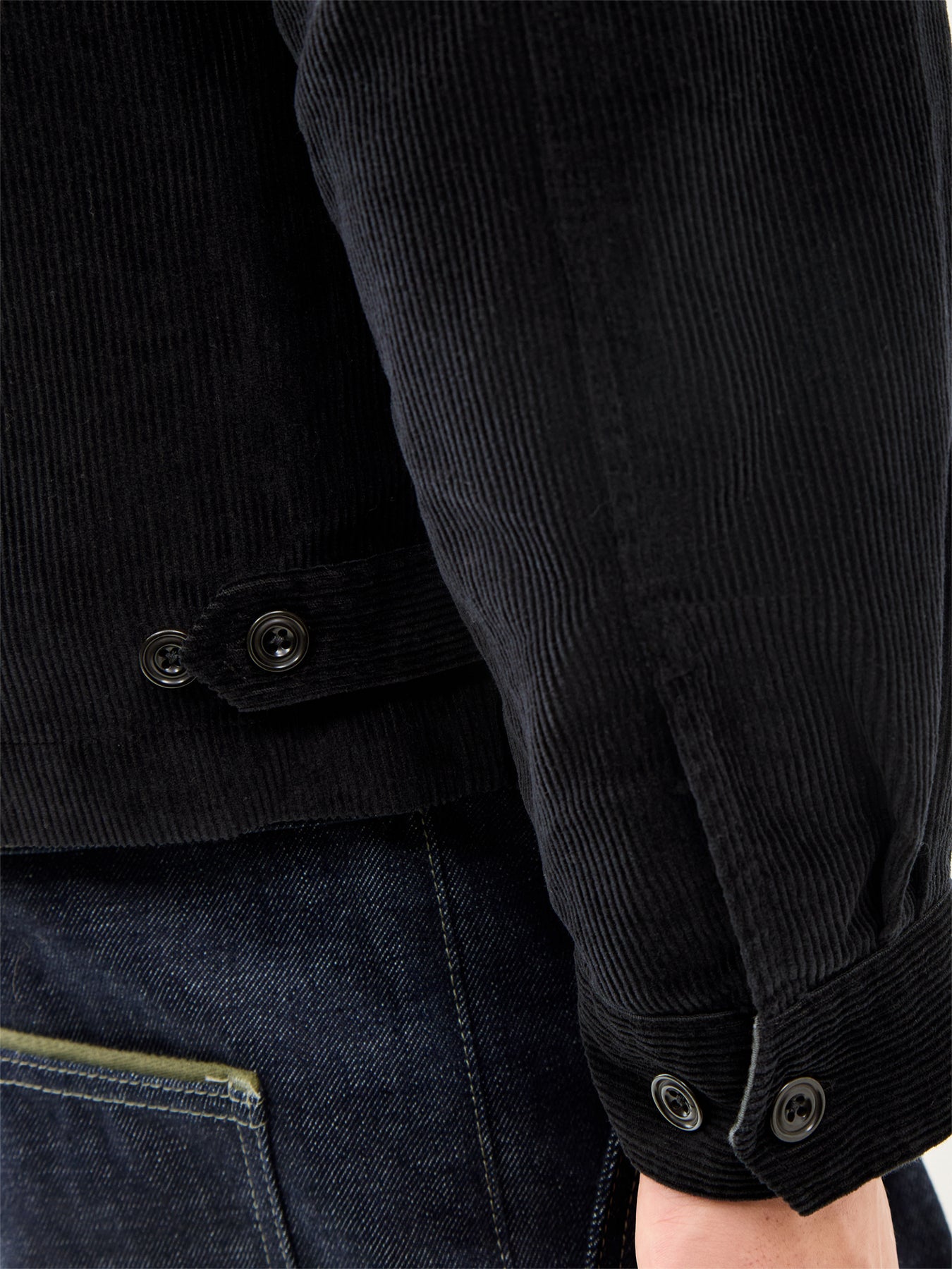 Dave 11 Wales Cord Men Woven Jacket Black