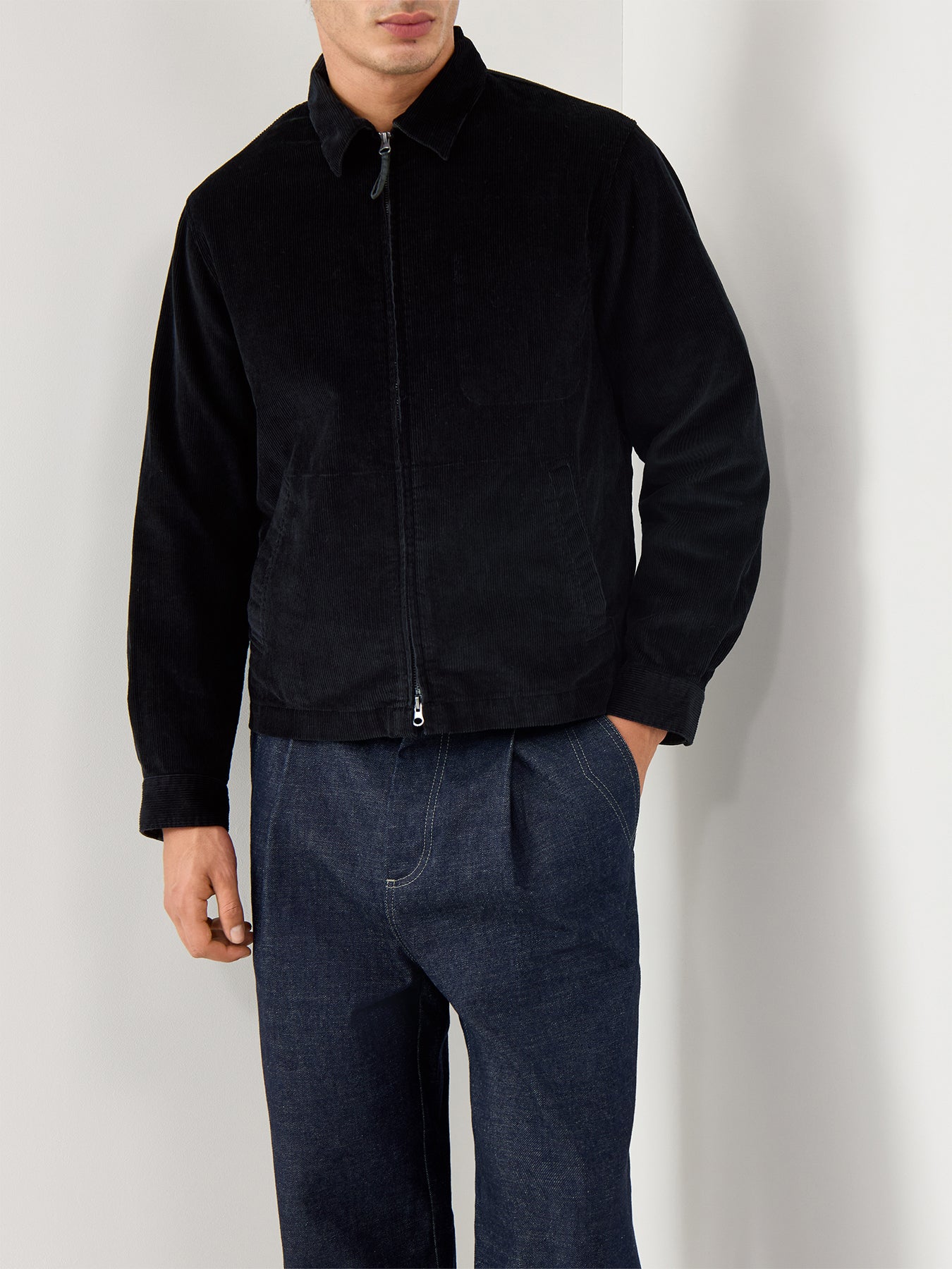 Dave 11 Wales Cord Men Woven Jacket Black