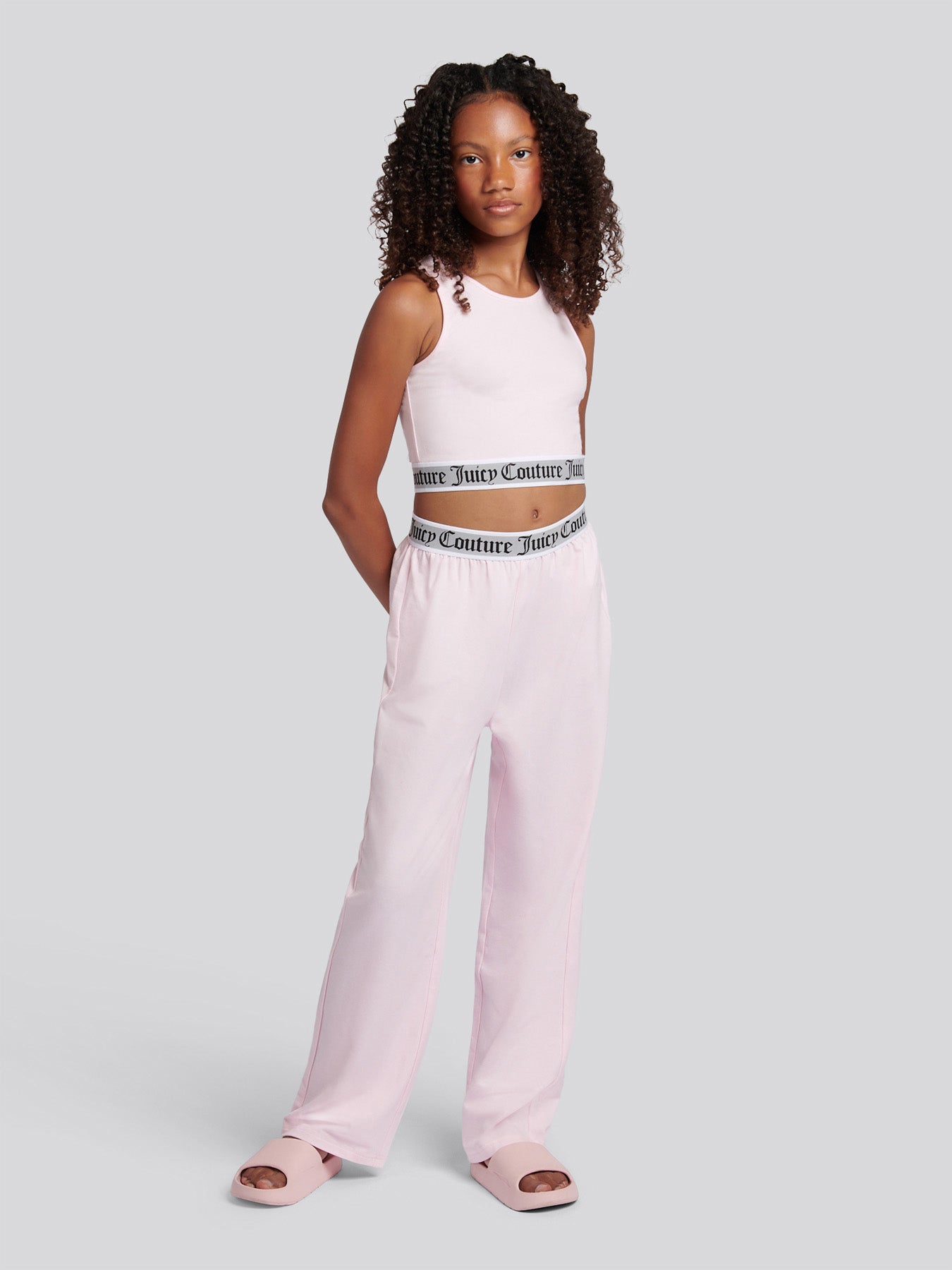 Juicy Elastic Lounge SS Crop Vest and Wide Leg