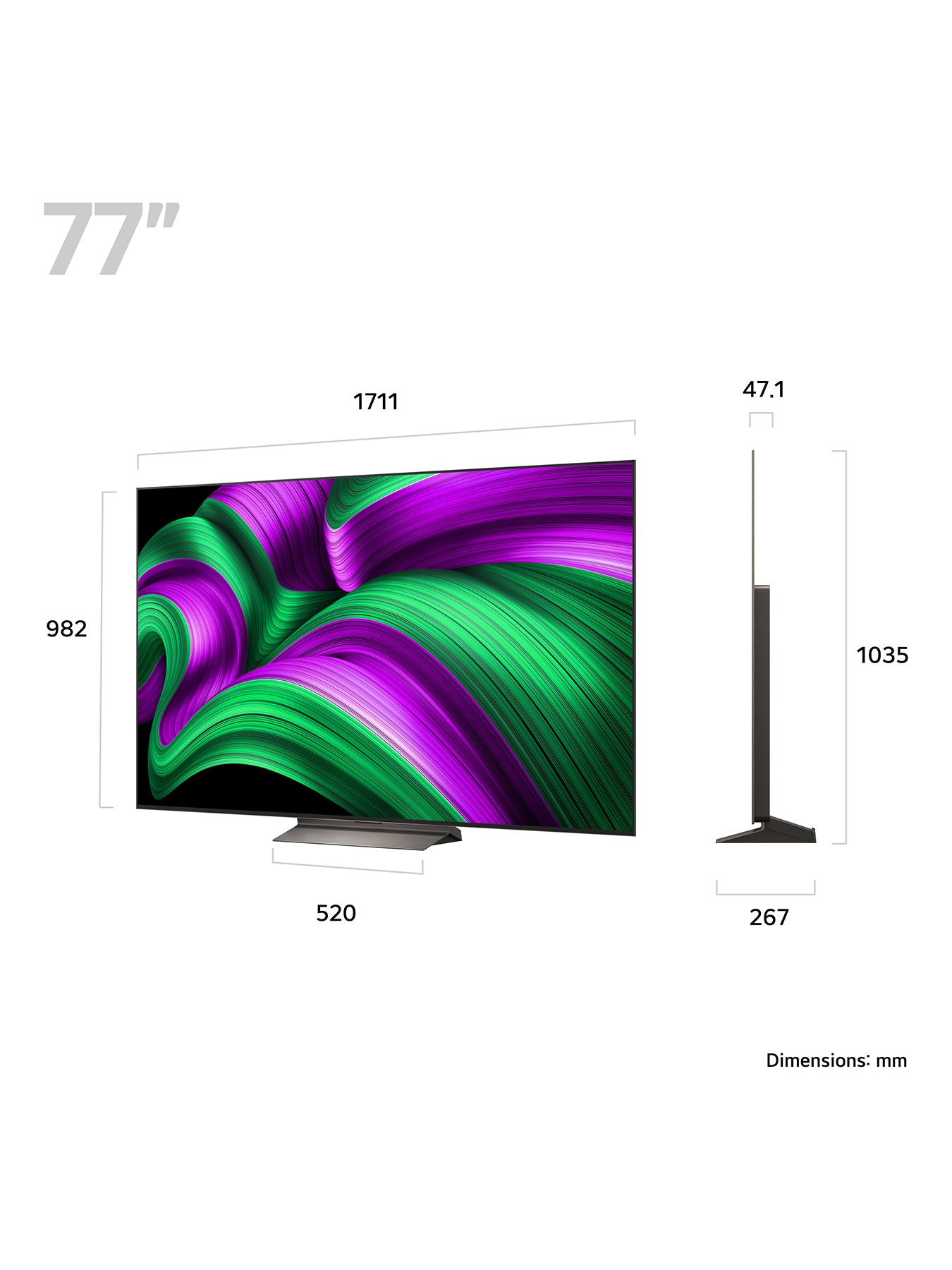 OLED77C56LB 77 Inch OLED Evo AI 4K Smart TV 2025