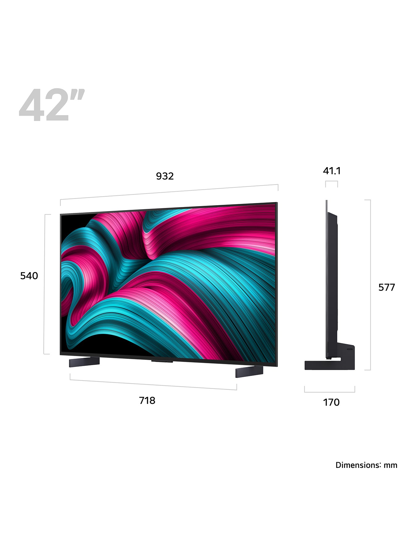 OLED42C55  42 Inch OLED Evo AI Smart TV 2025