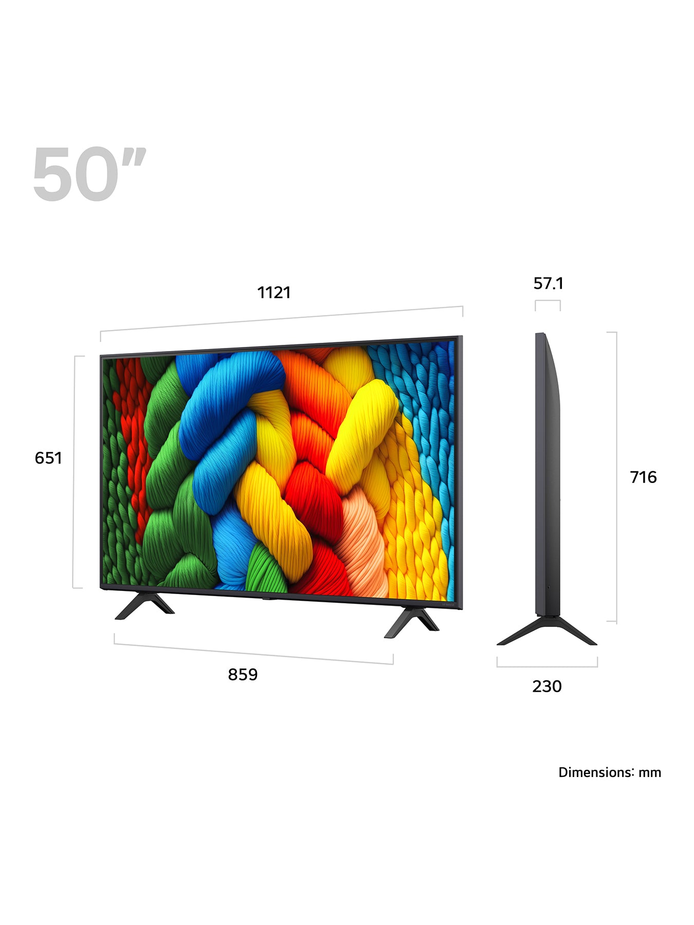 50NANO80A6B 50 Inch LED HDR NanoCell 4k Ultra HD Smart TV 2025