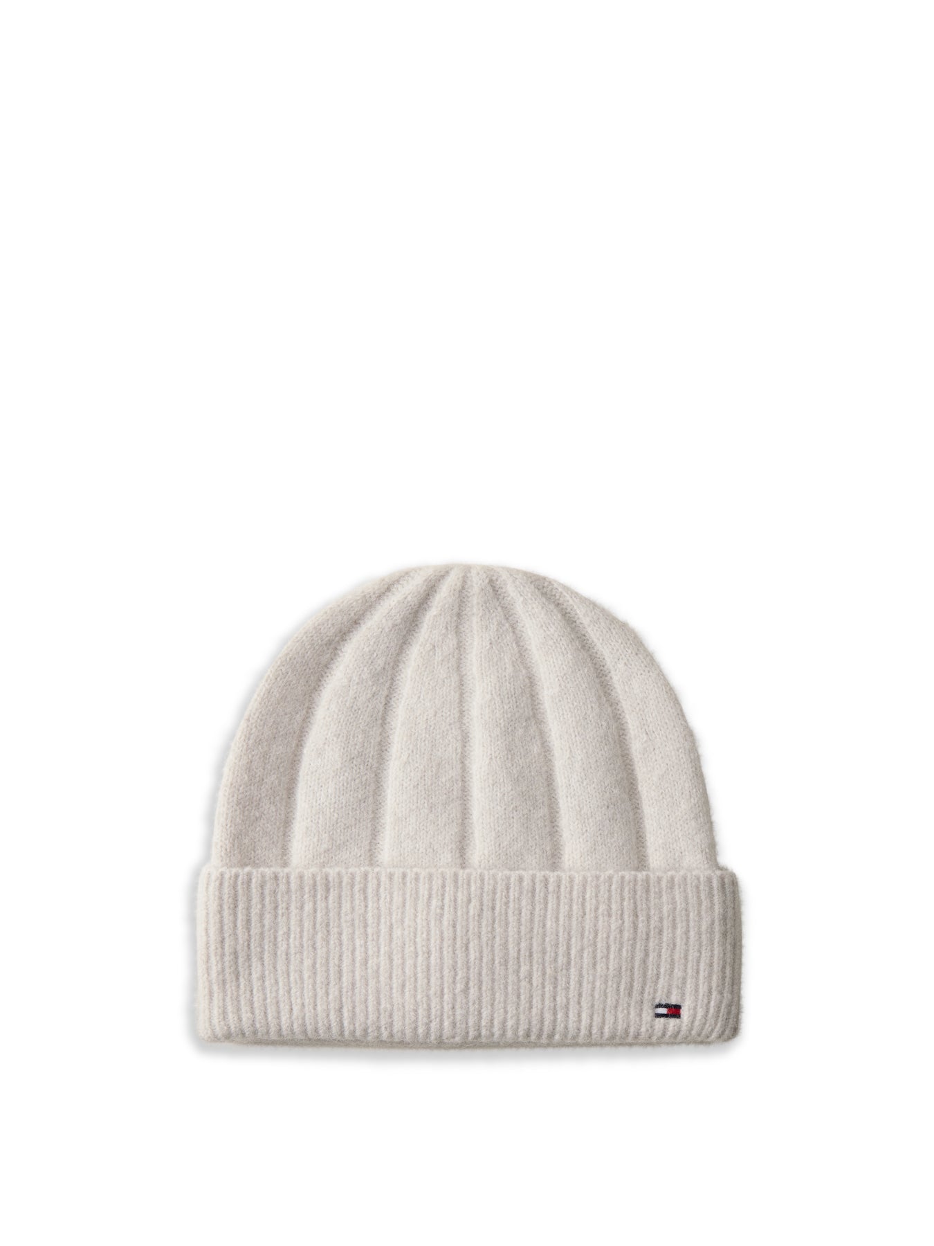 Flag Fluffy Beanie Beige