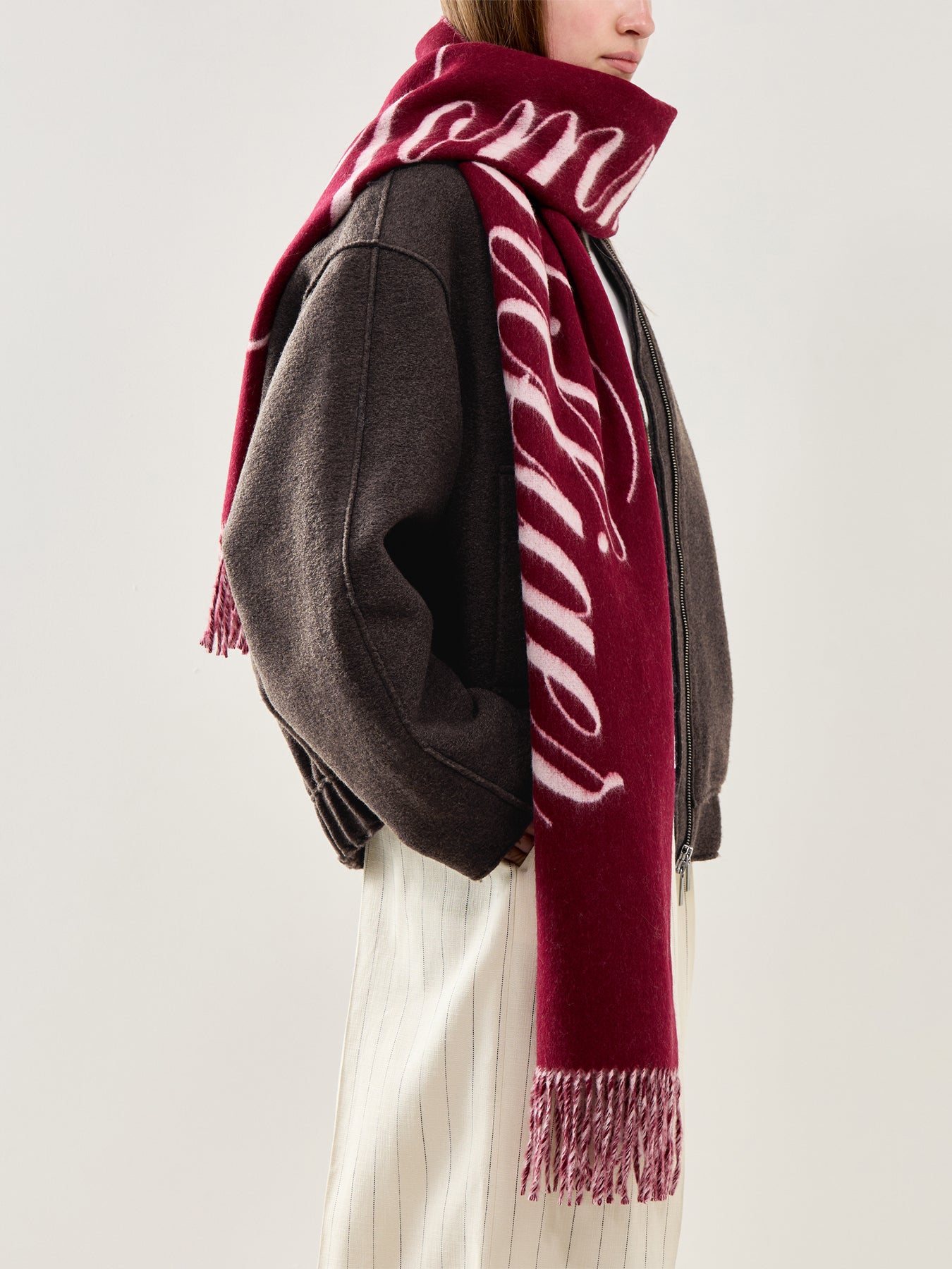 Script Logo Scarf Burgundy