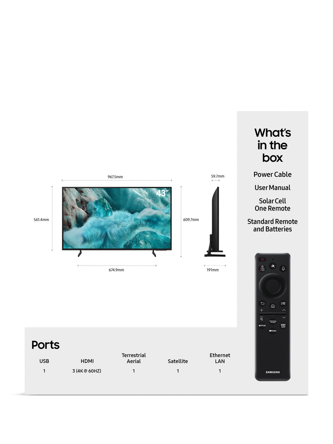 QE43Q7F 43 Inch QLED 4k Vision AI Smart TV (2025)