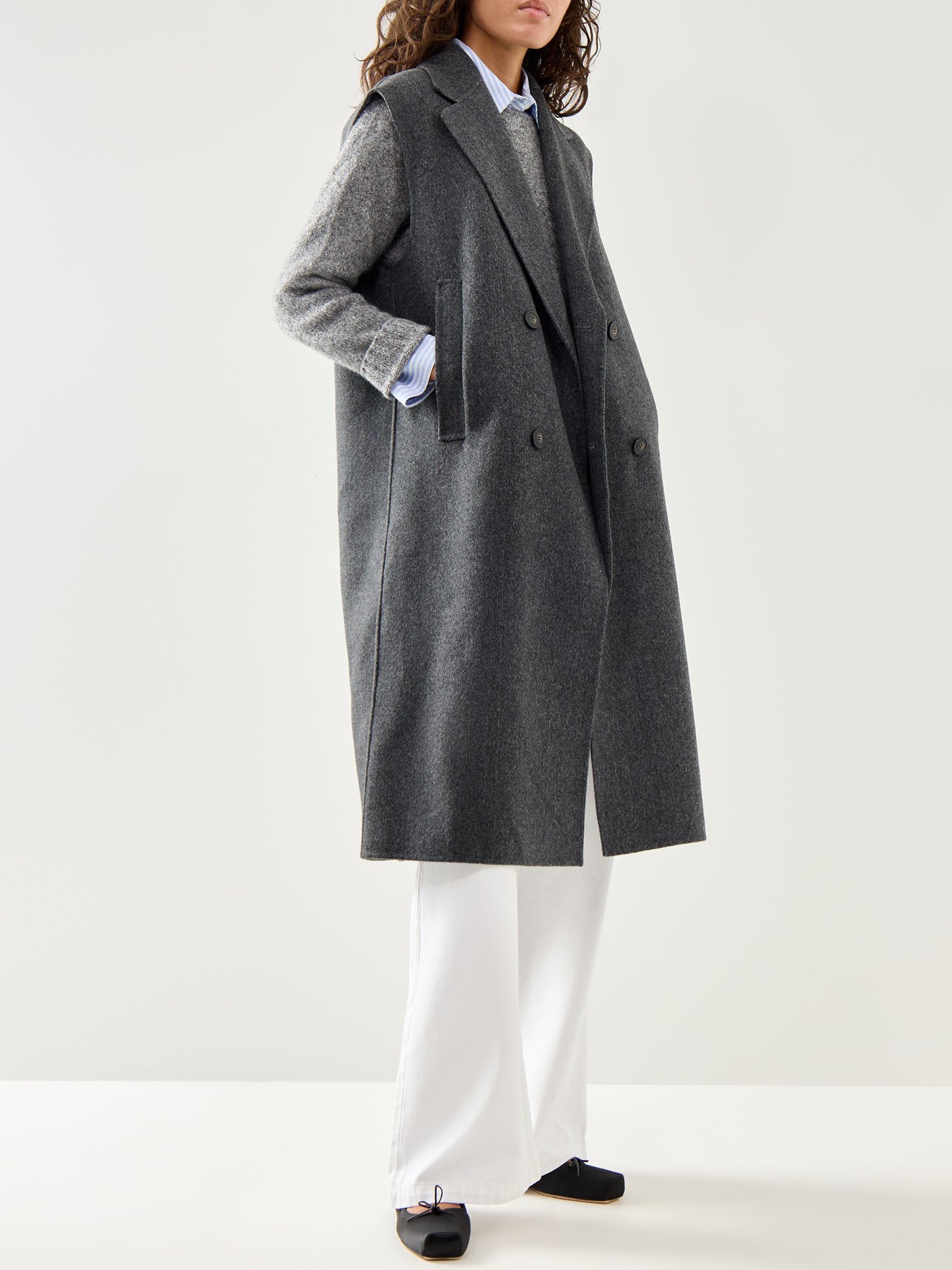 Sabadel 2In1 Coat Gilet Bolero Combo Grey