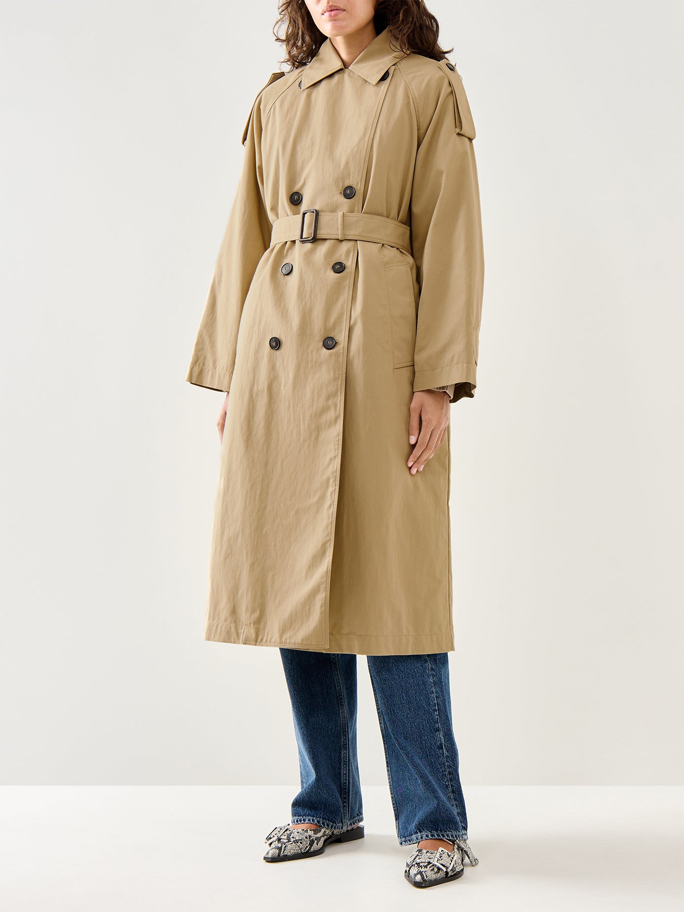 Ghia Classic Long Cotton Trench Coat