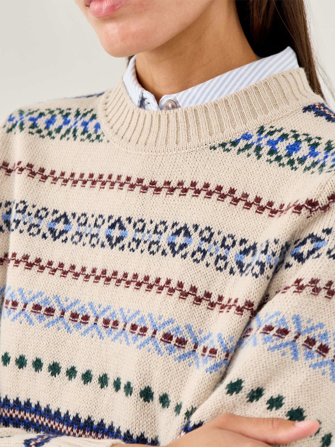 Quirite Fairisle Knit Ecru