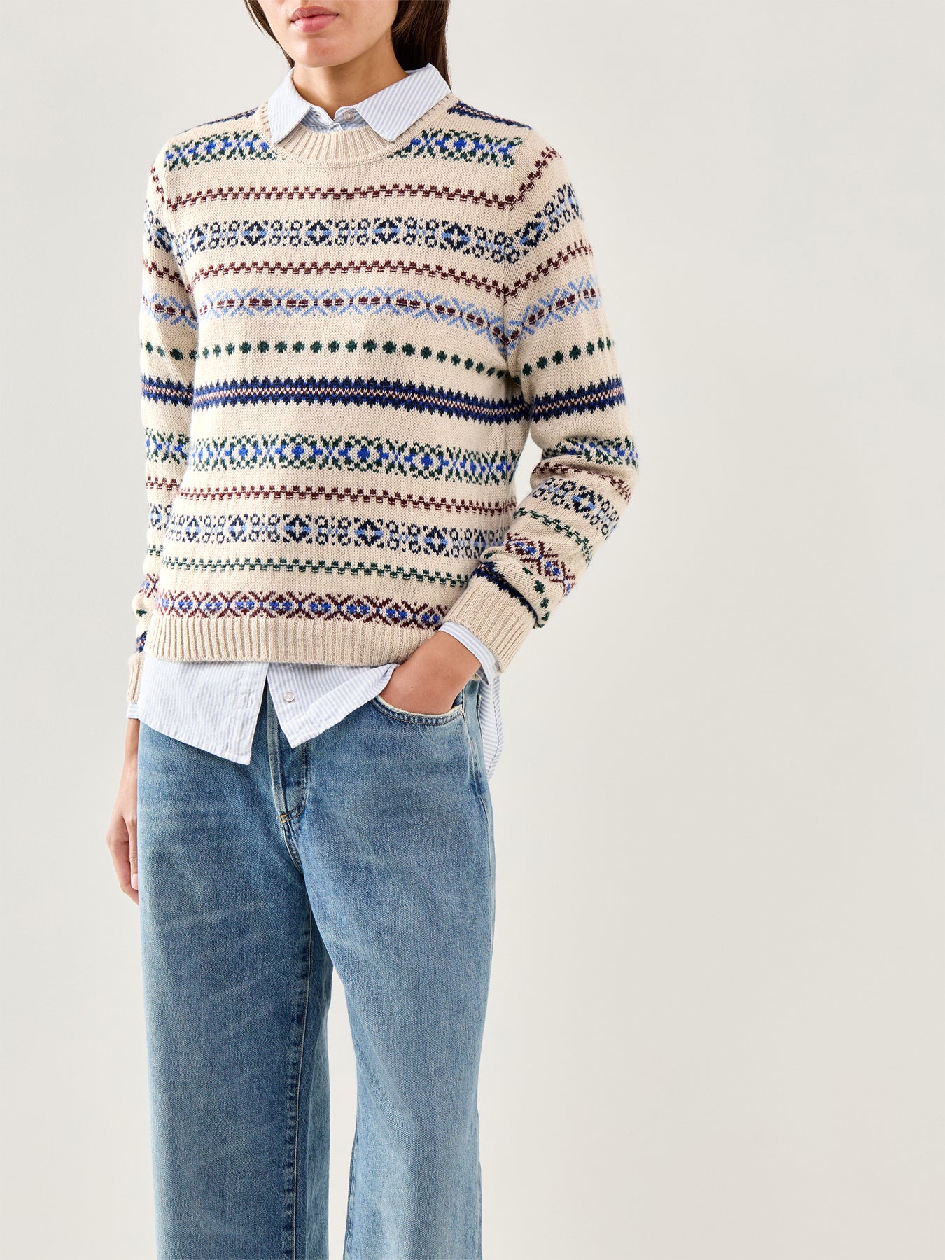 Quirite Fairisle Knit Ecru