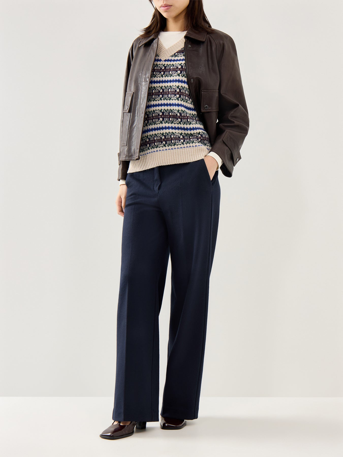 Zelota Straight Wide Leg Trouser Navy