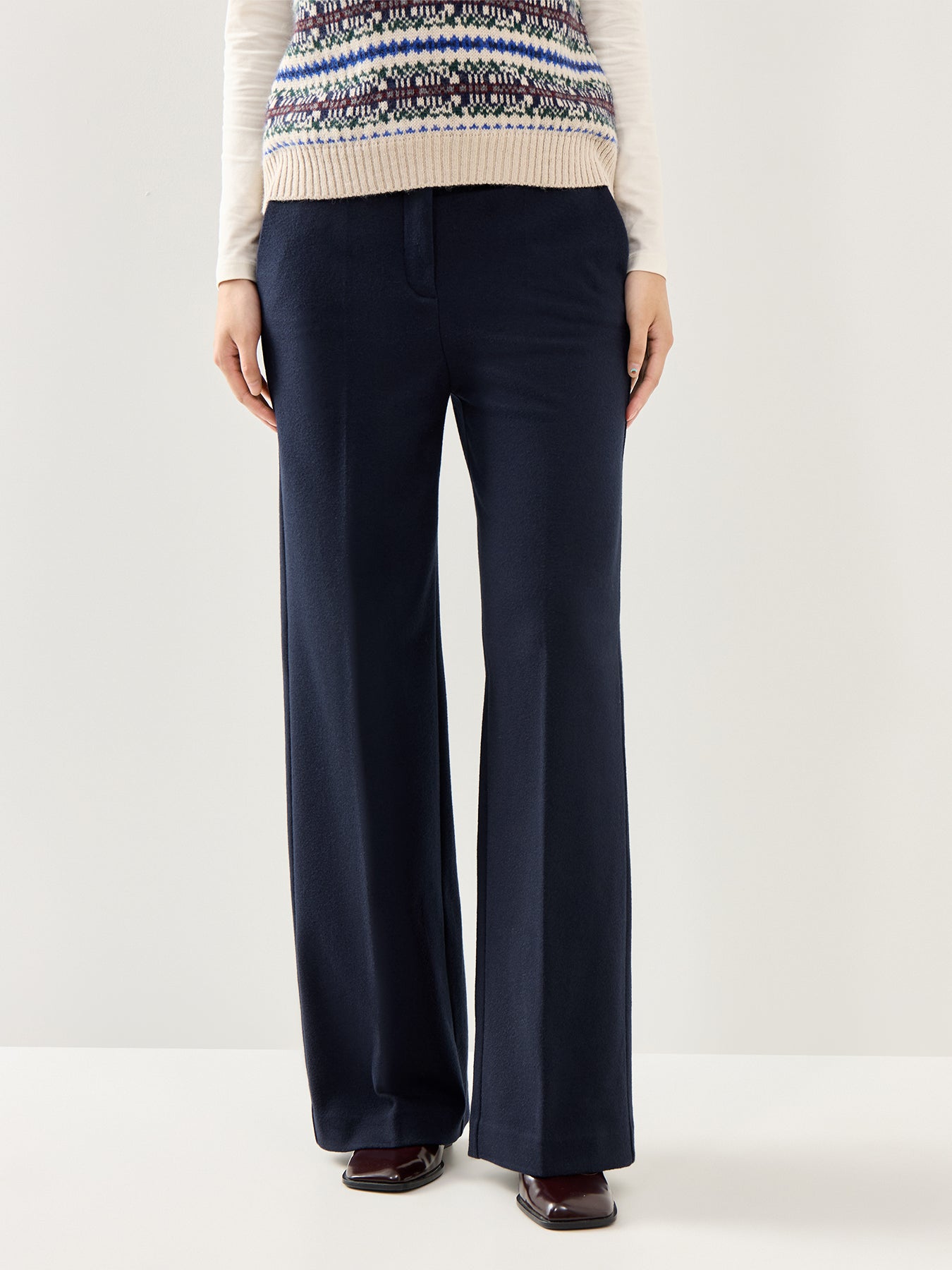 Zelota Straight Wide Leg Trouser Navy