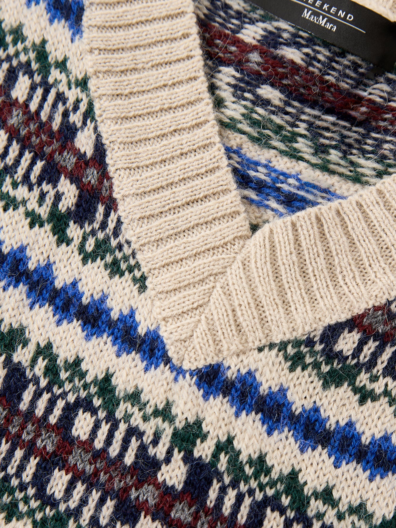 Fleres Knitted Fairisle Vest Ecru