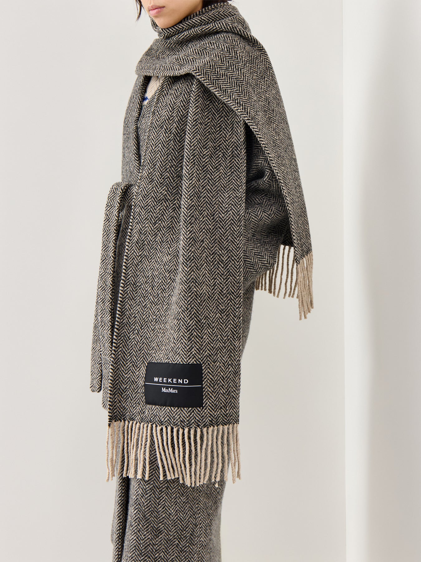 Zenica Coat With Matching Scarf Accessory Black