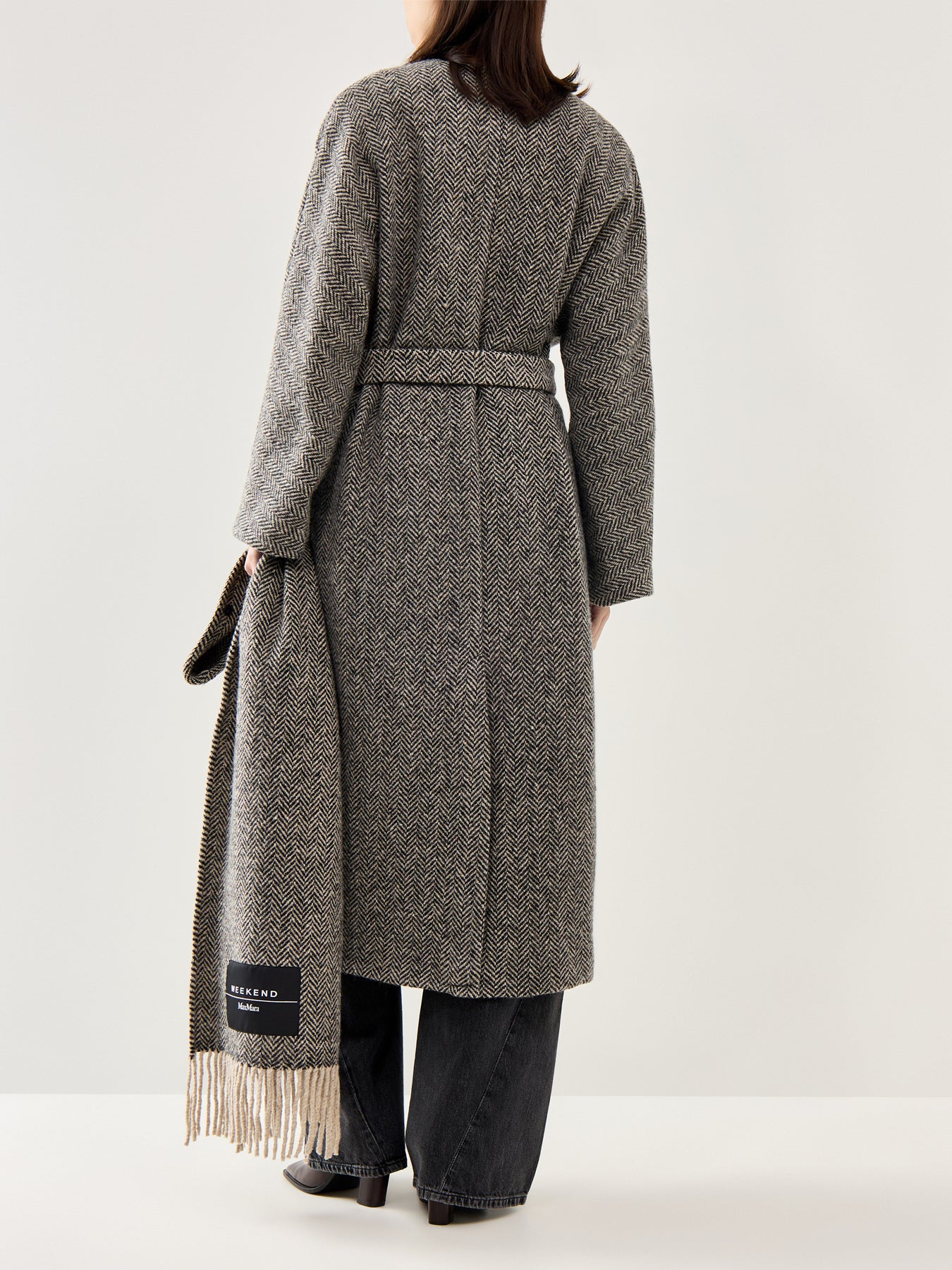 Zenica Coat With Matching Scarf Accessory Black