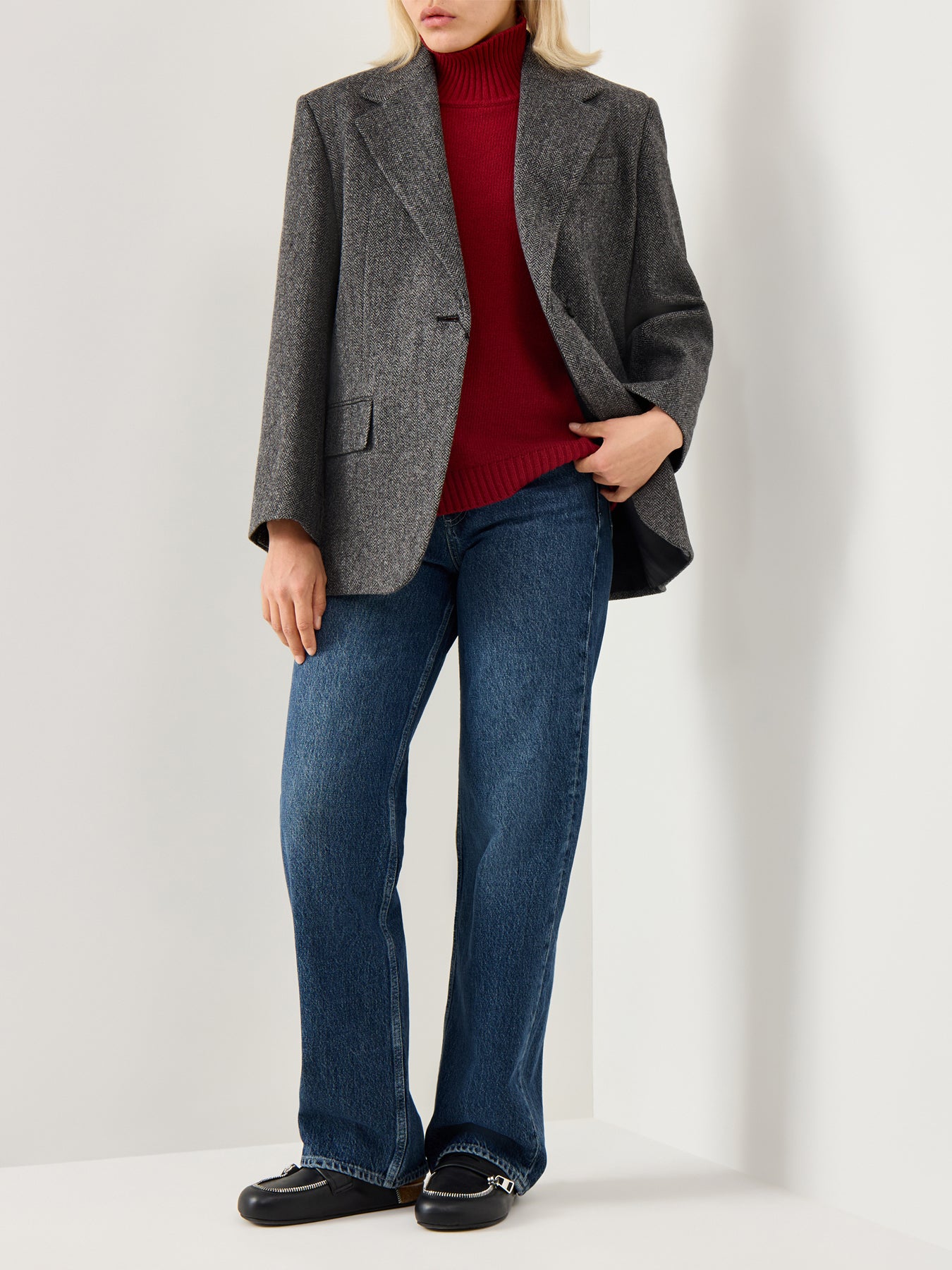 Tronto Shoulder Paf Blazer Dark Grey Wool