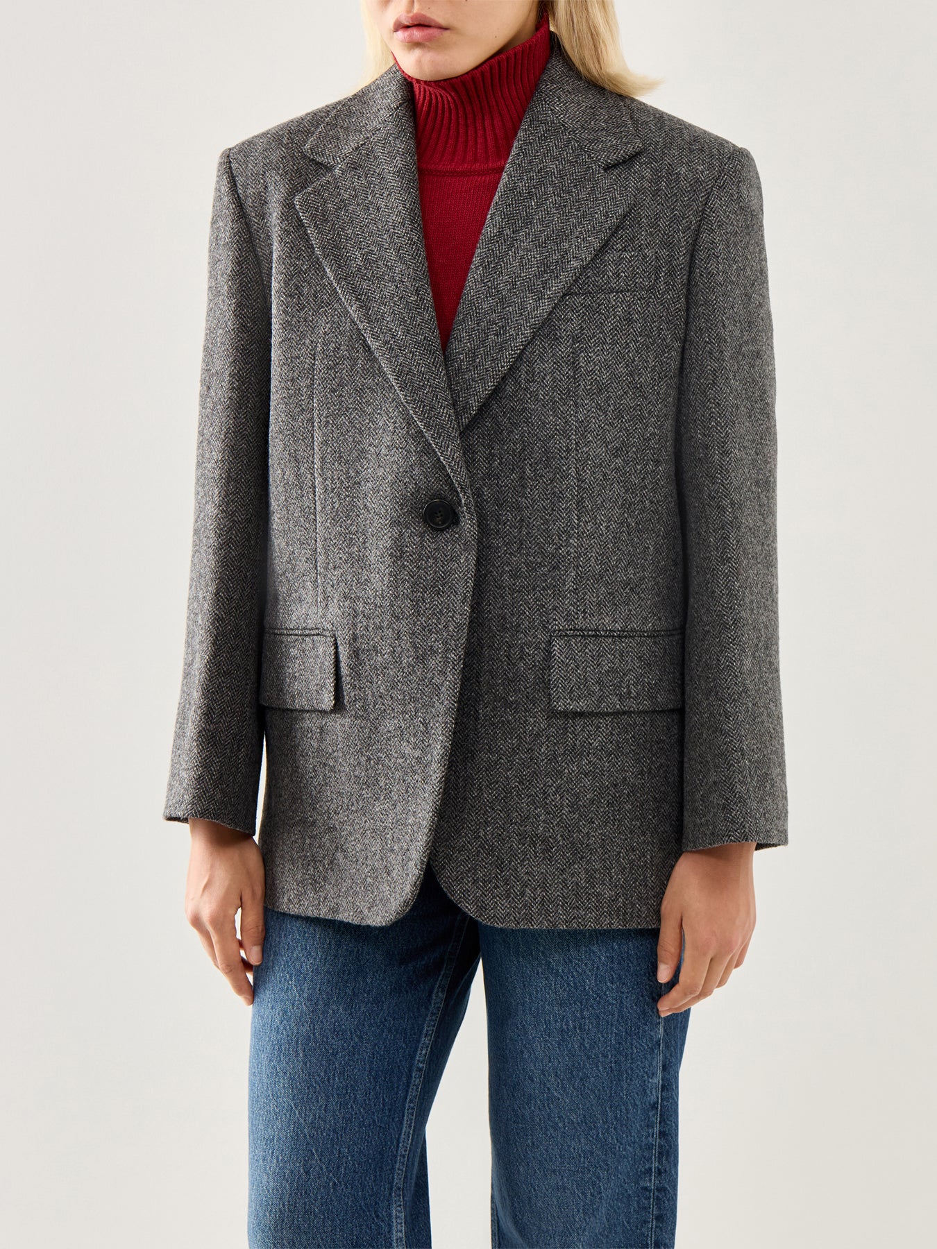 Tronto Shoulder Paf Blazer Dark Grey Wool