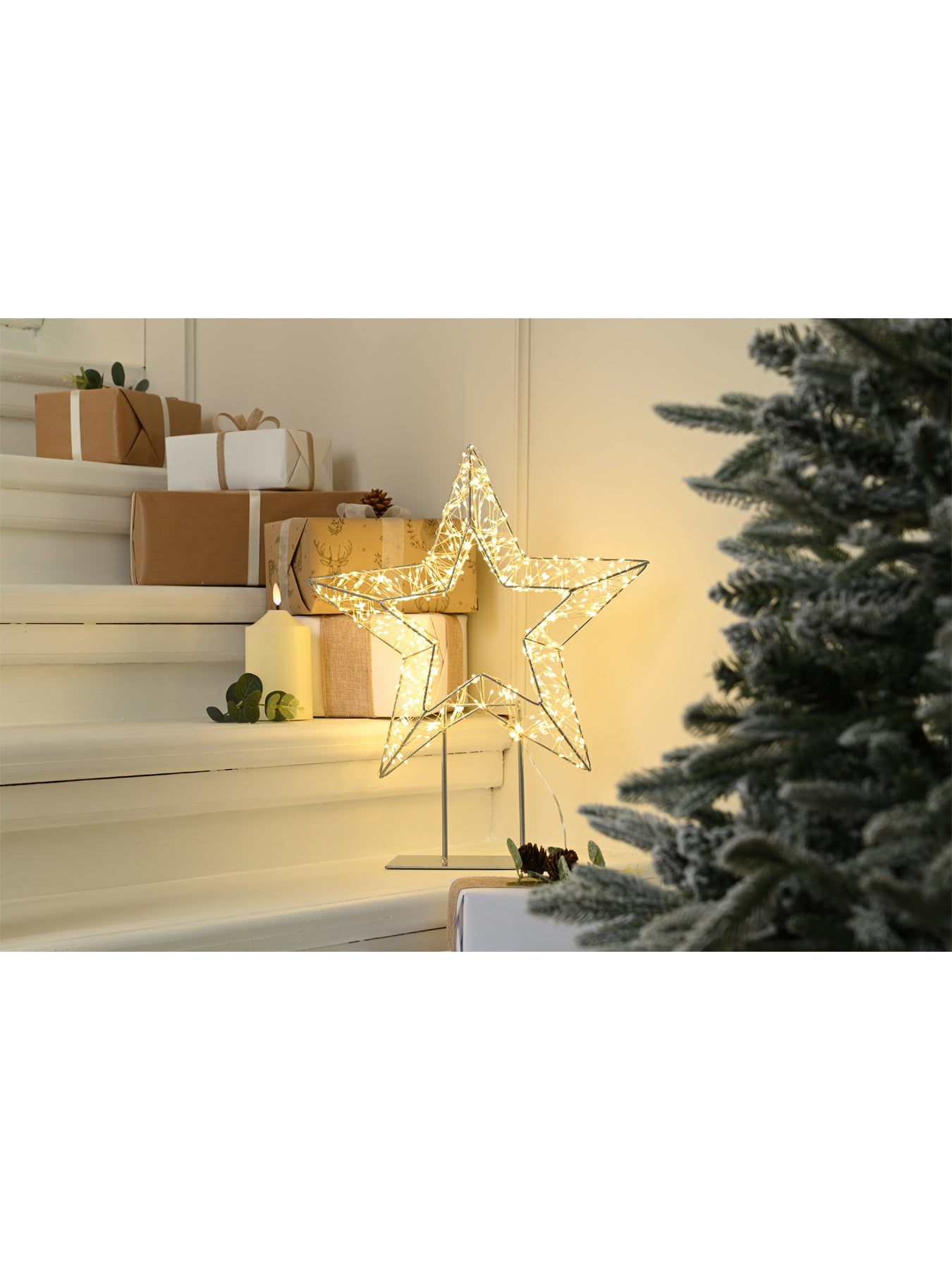Dewdrop Start on Stand 720 Warm White LED Lights 46cm