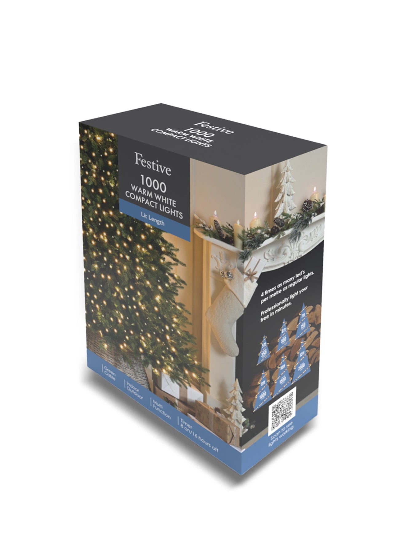 Christmas Compact Lights 1000 Warm White