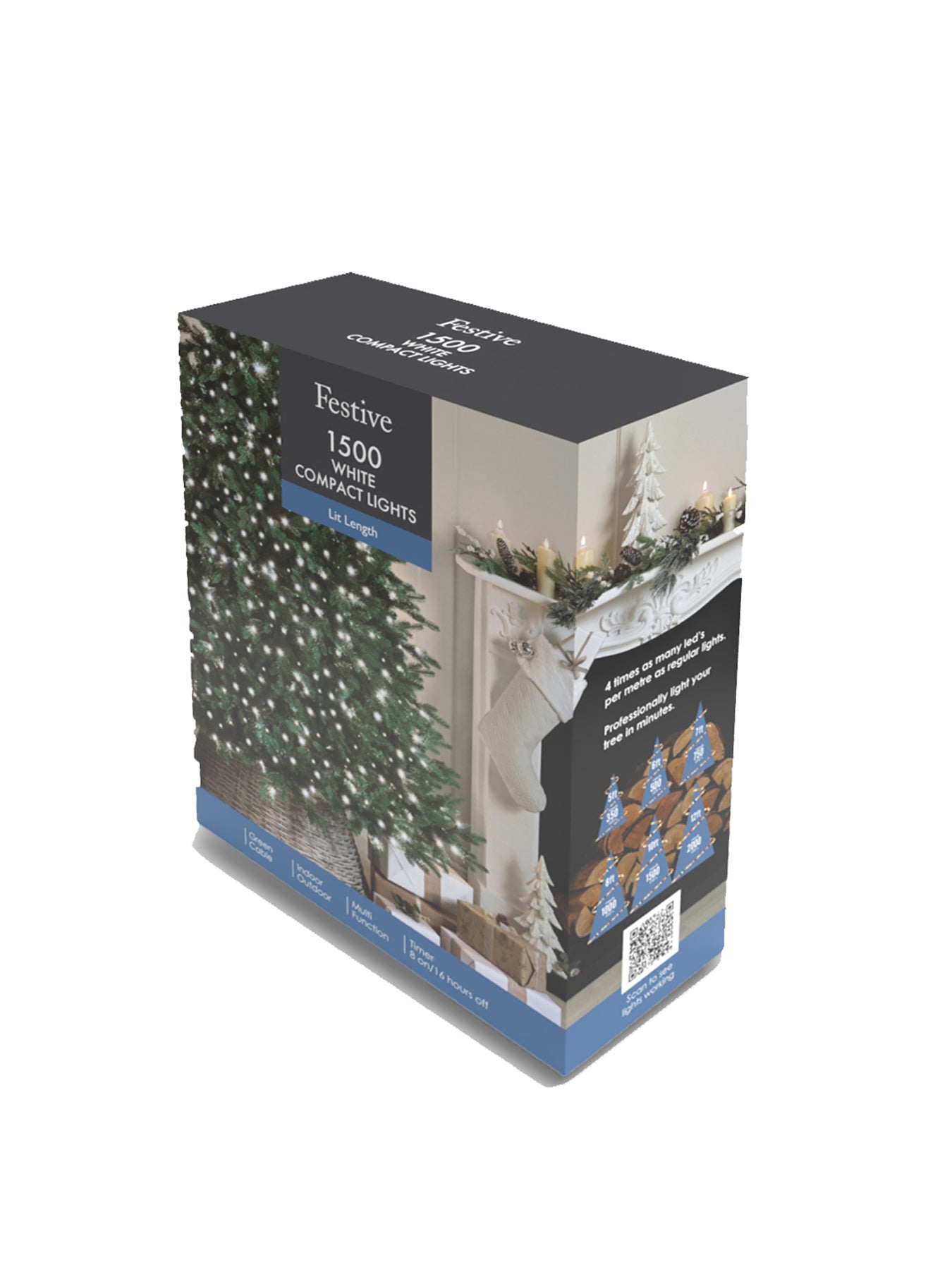 Christmas Compact Lights 1500 Cool White