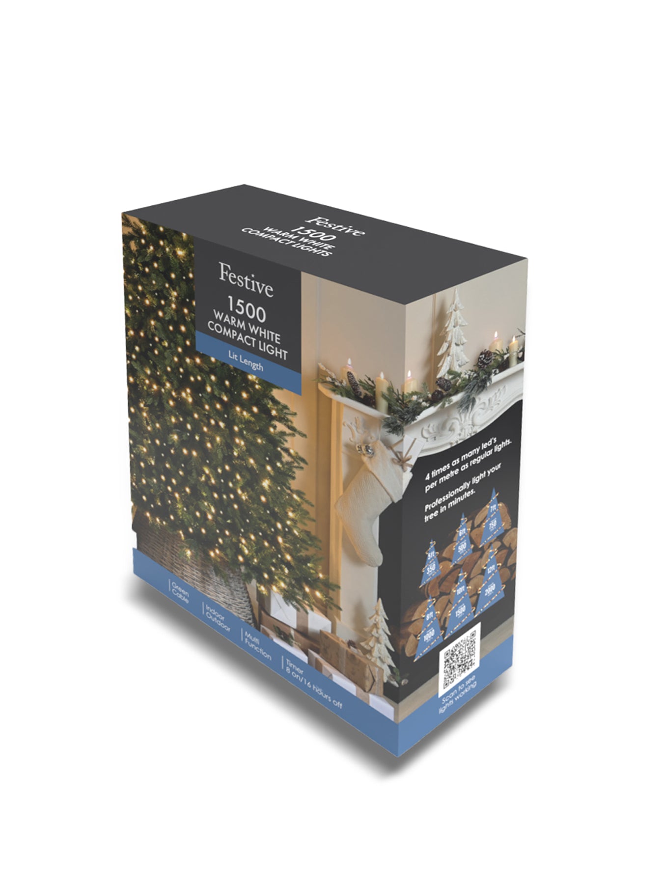 Christmas Compact Lights 1500 Warm White