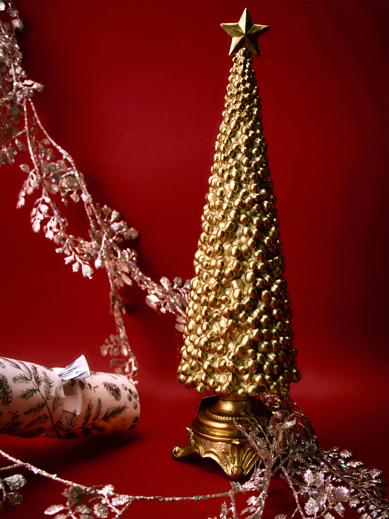 Gold Berry Design Tree Standing Decoration 42cm