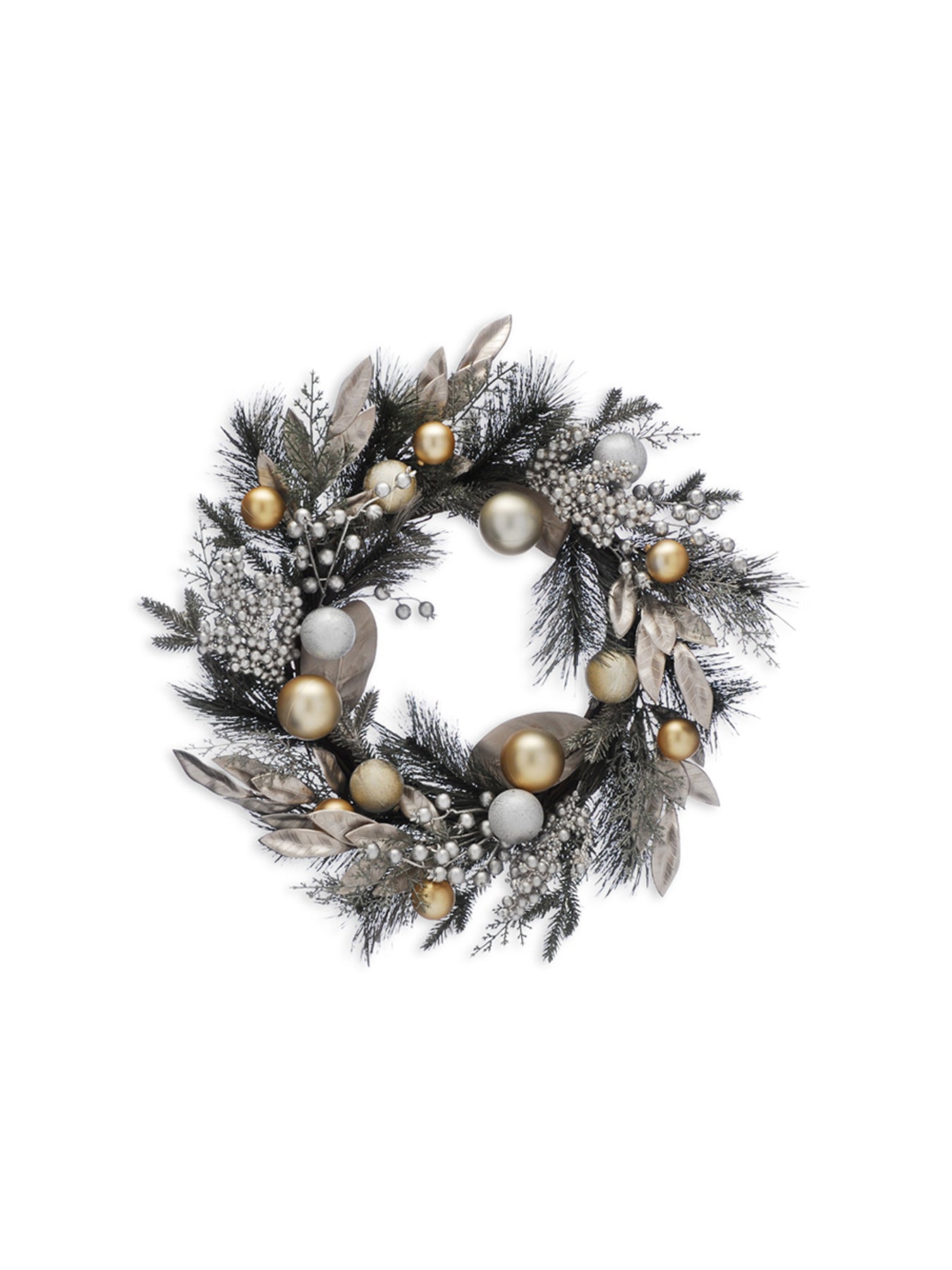 Frosted Bauble and Berries Christmas Wreath 61cm