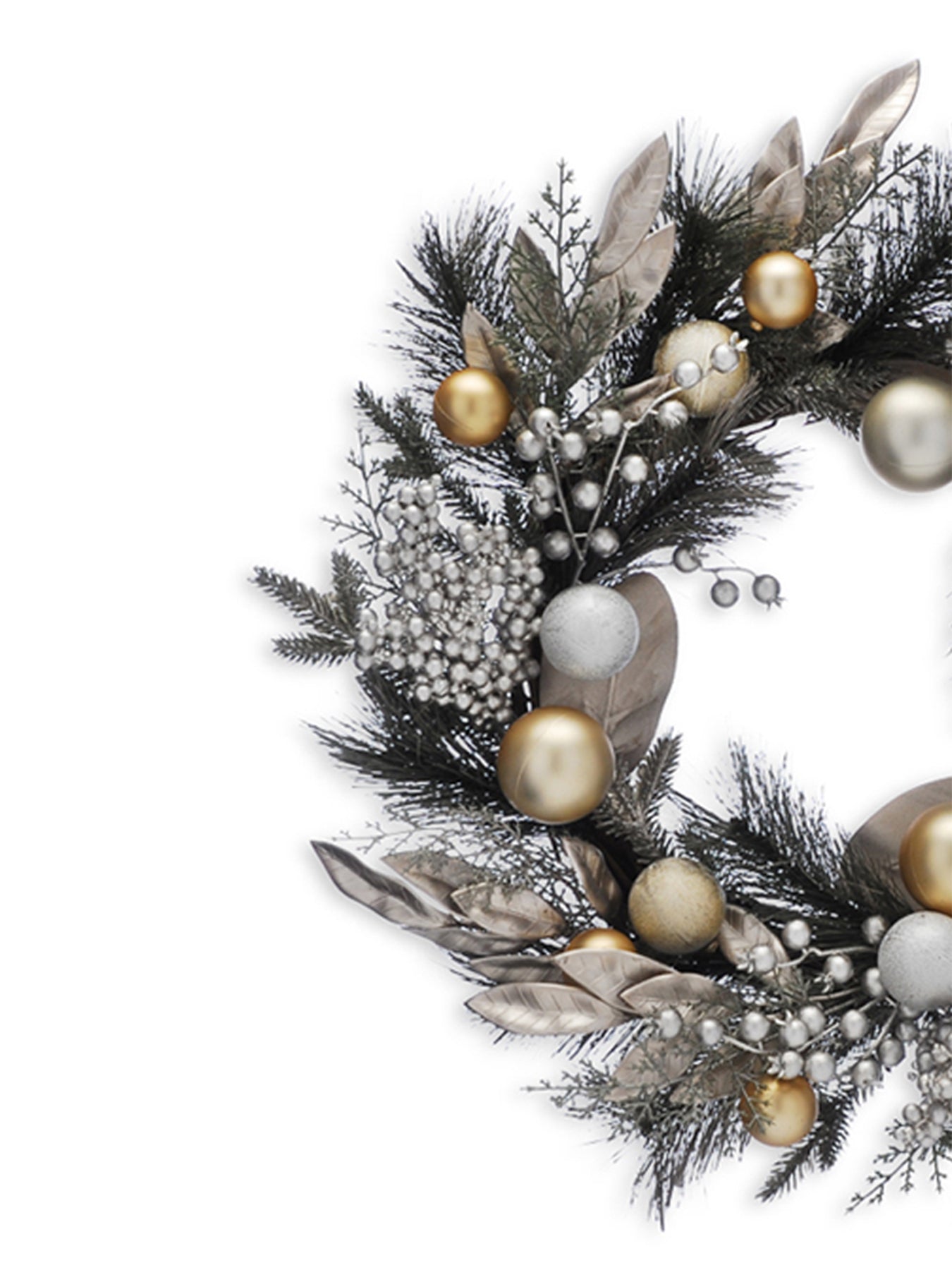 Frosted Bauble and Berries Christmas Wreath 61cm