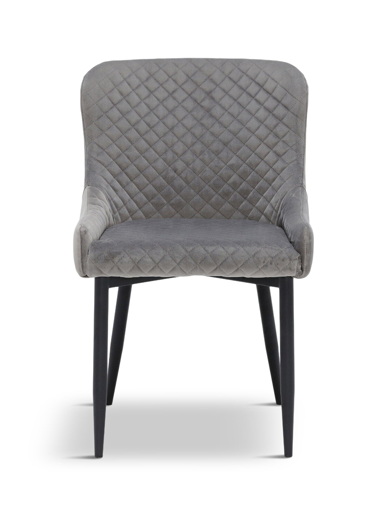 Rivington Grey Velvet Quilted Dining Chair