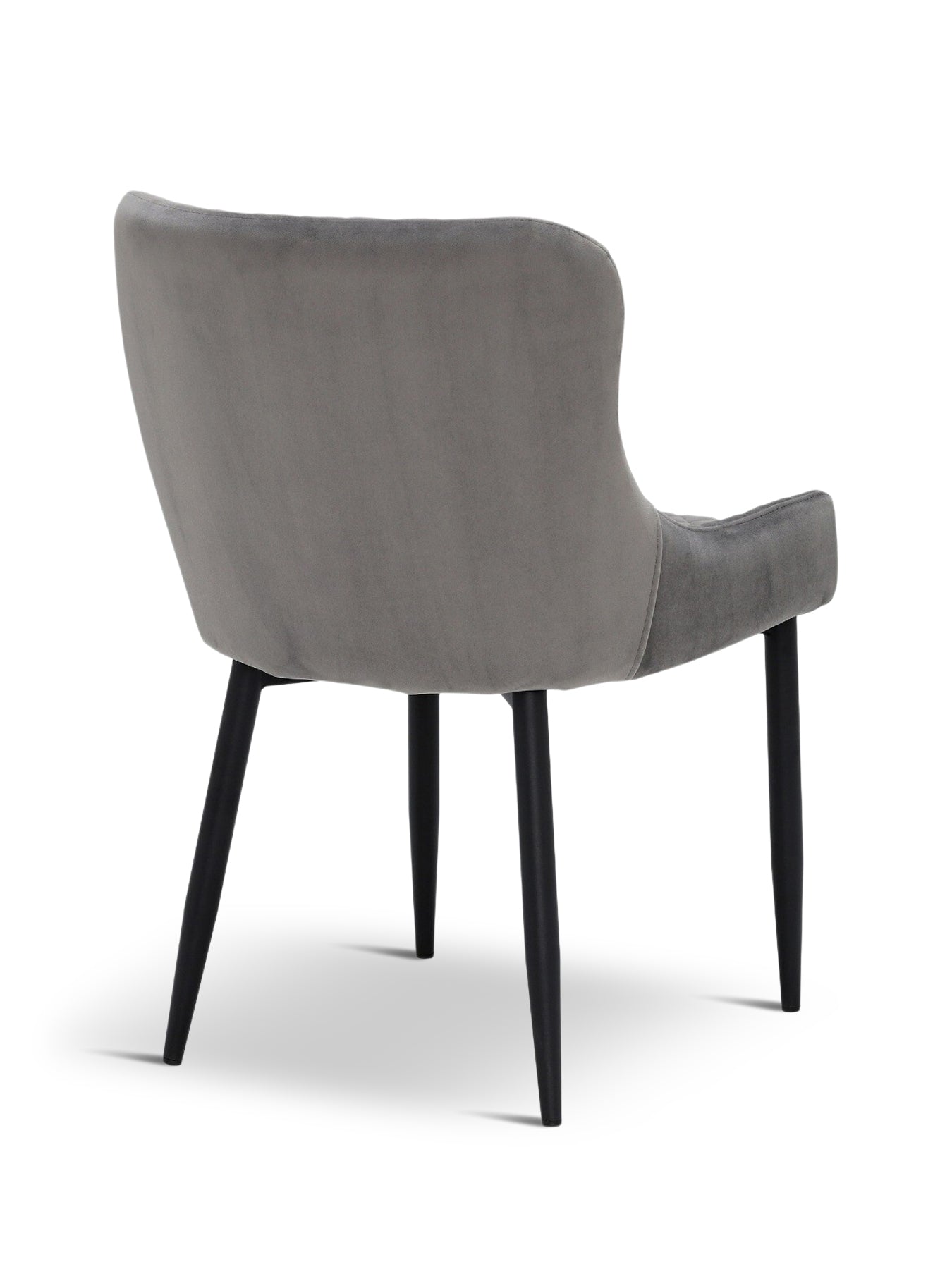 Rivington Grey Velvet Quilted Dining Chair