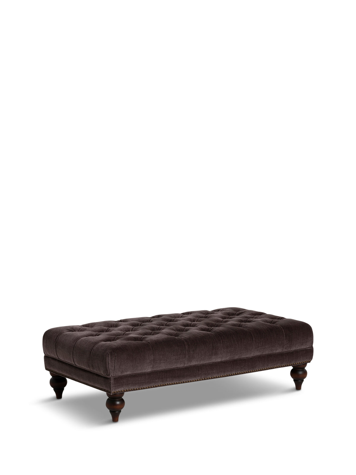 Henley Dark Grey Fabric Chesterfield Buttoned Rectangular Footstool