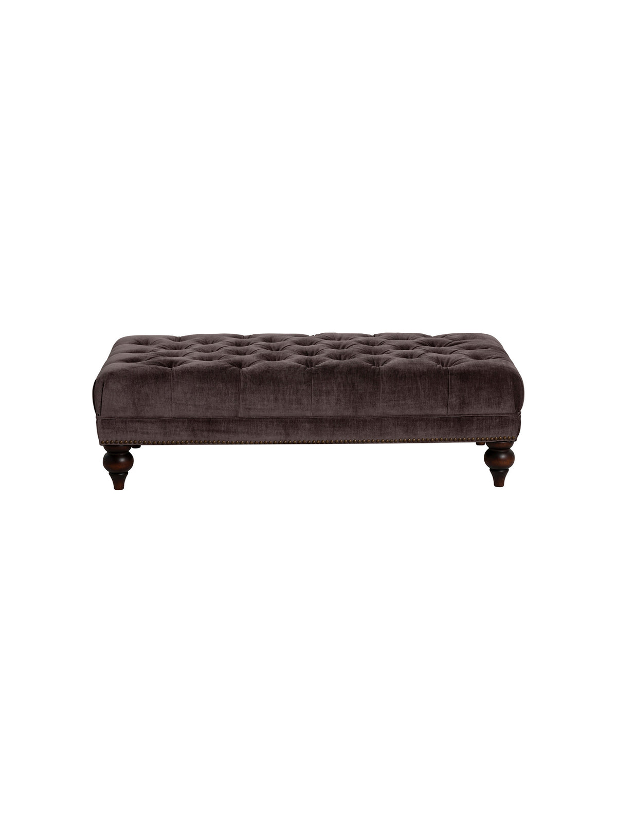 Henley Dark Grey Fabric Chesterfield Buttoned Rectangular Footstool